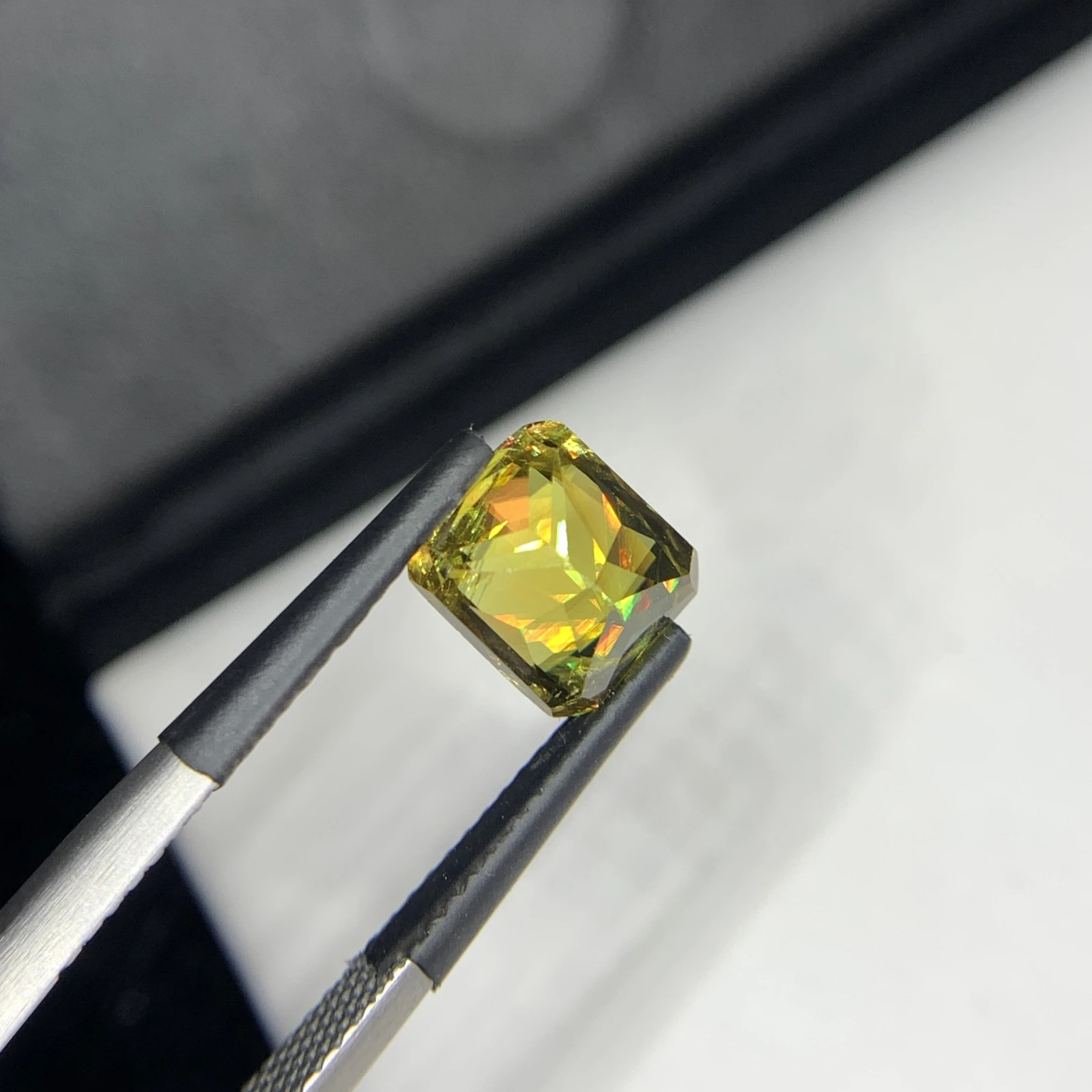 2.80 carat Natural Brown Sphene Cushion Shape Faceted Loose Gemstone