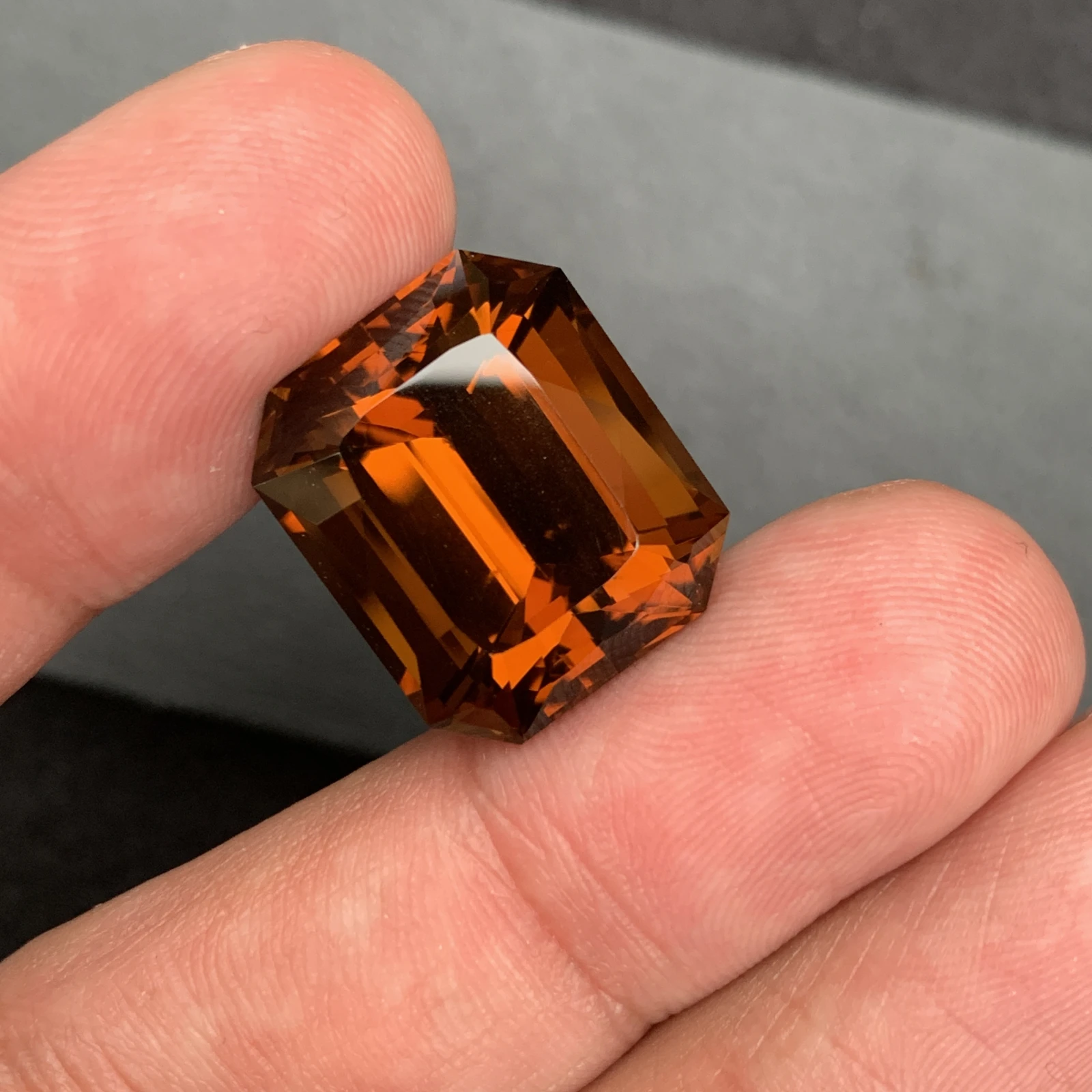 Faceted Citrine Gemstone: 28.70 ct Octagon Cut Healing Crystal