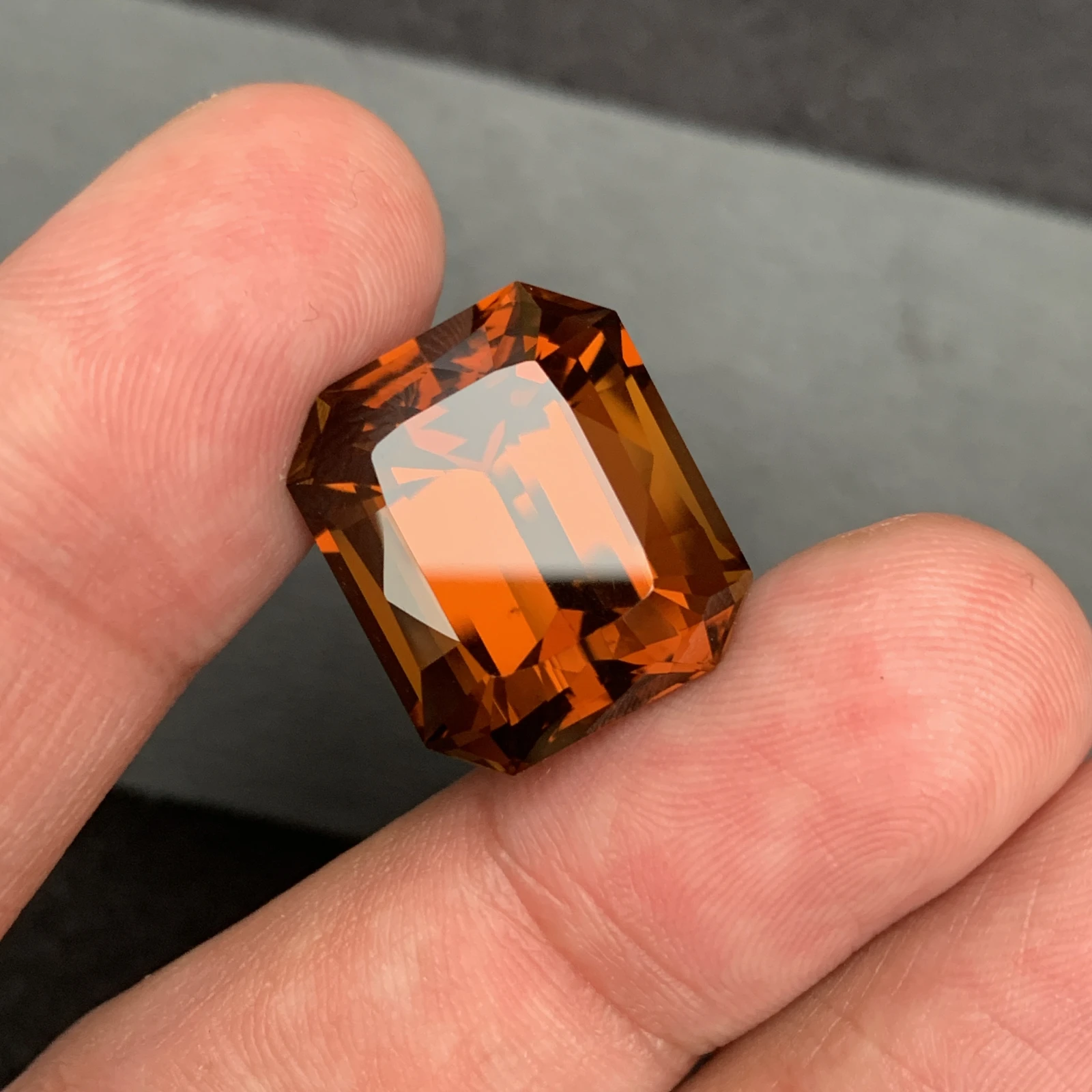 Faceted Citrine Gemstone: 28.70 ct Octagon Cut Healing Crystal