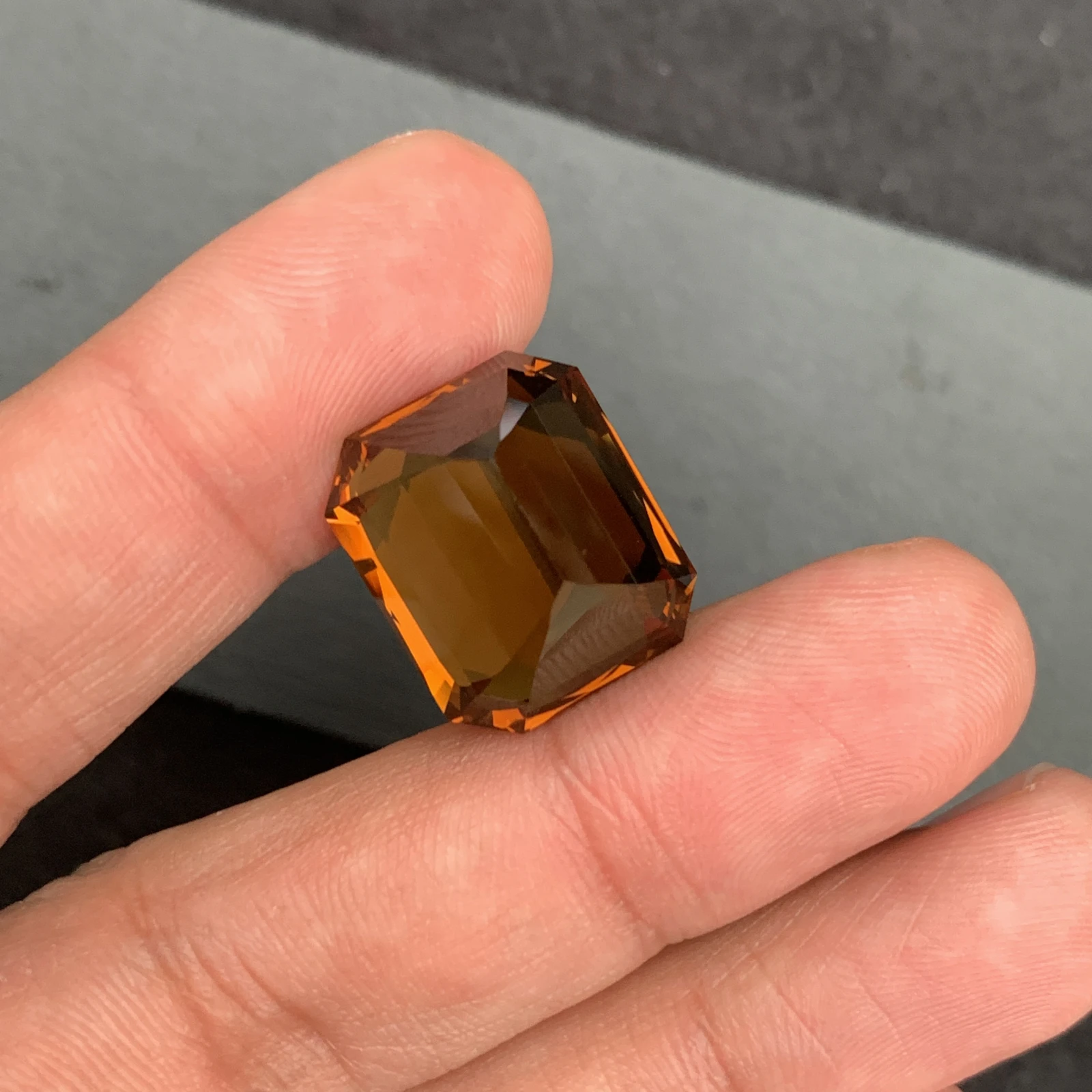Faceted Citrine Gemstone: 28.70 ct Octagon Cut Healing Crystal