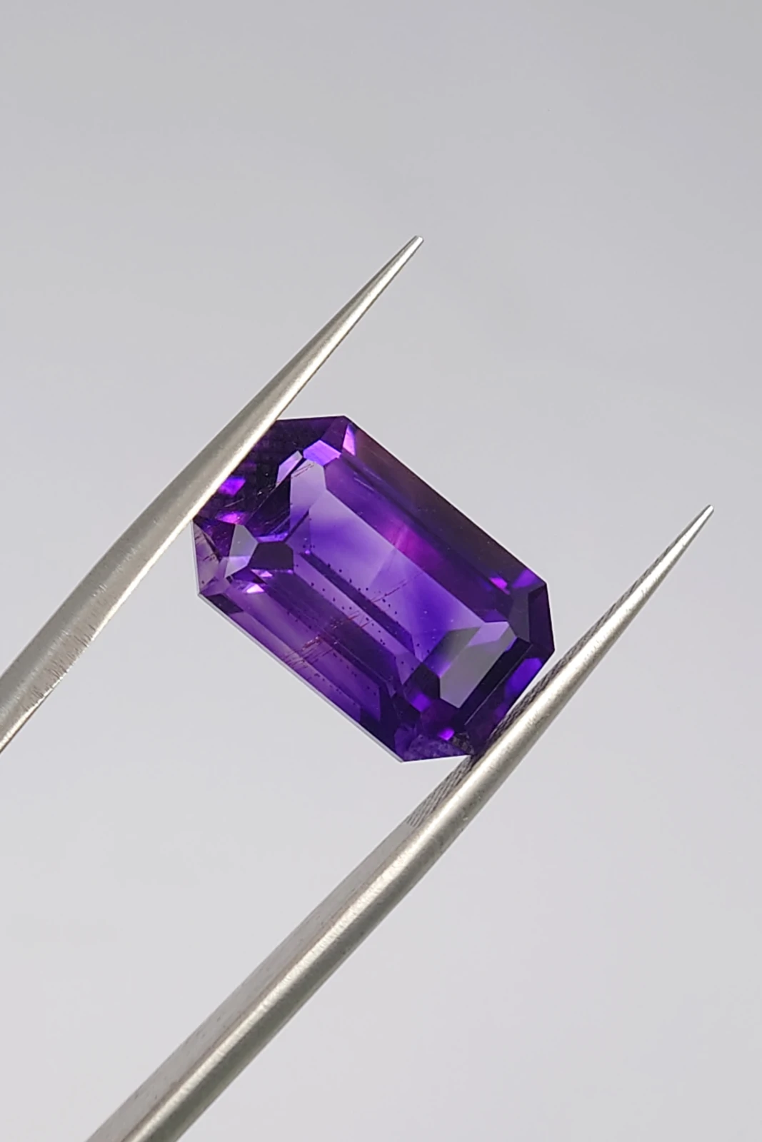 8.2ct Natural  Purple Siberian Type Amethyst Emerald Cut  From Nigeria