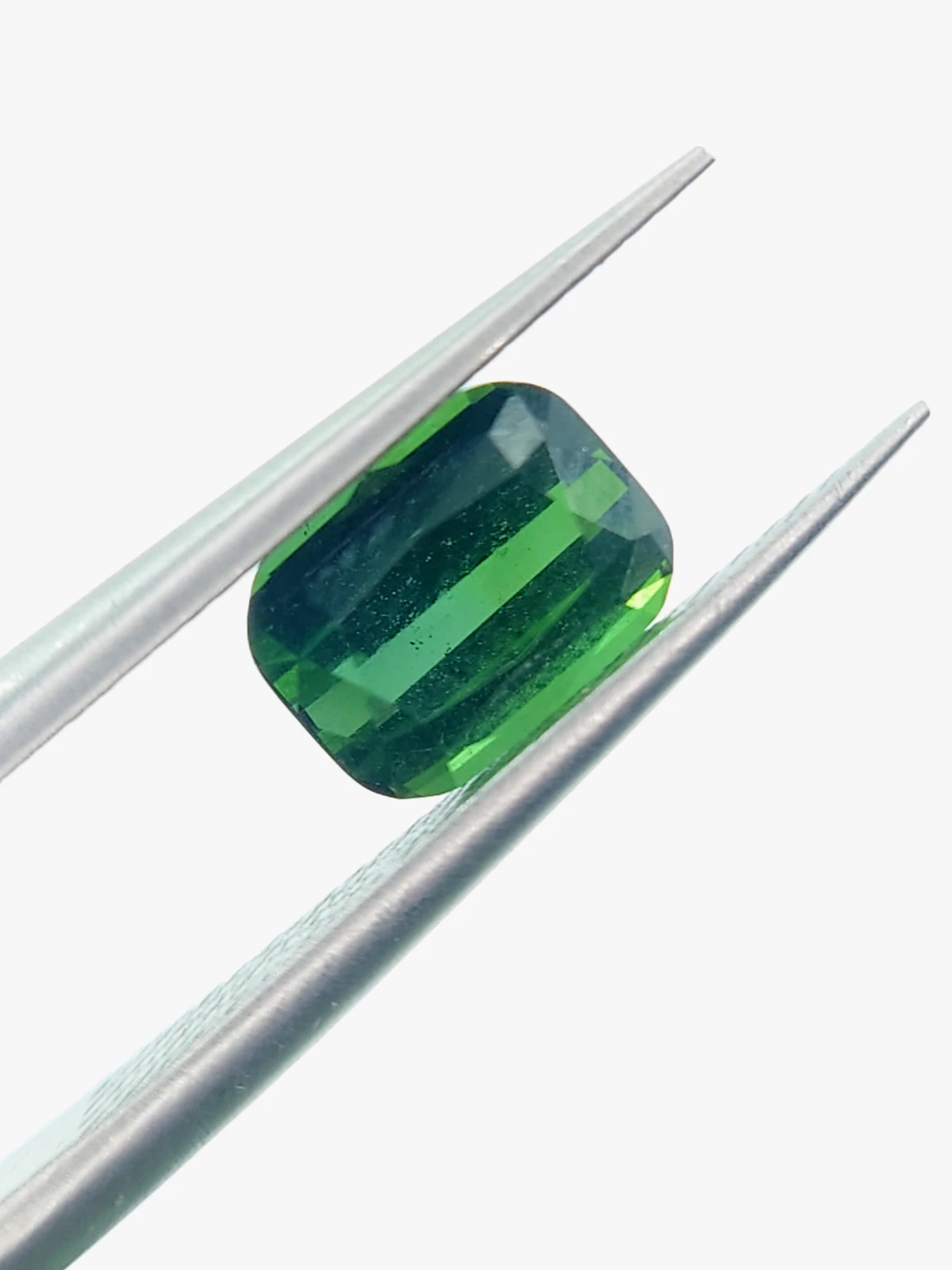 1.21ct Natural Forest Green Tourmaline Cushion Cut Loose Gemstone From Afghanistan