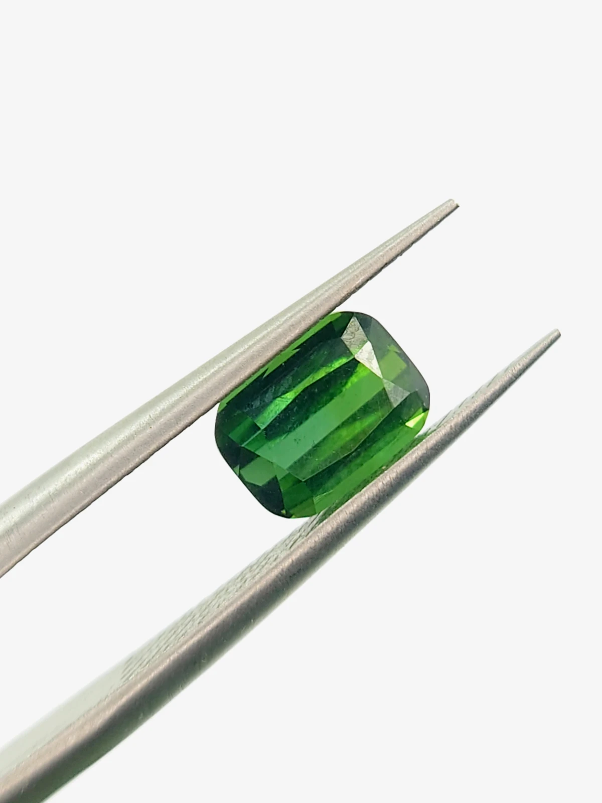 1.21ct Natural Forest Green Tourmaline Cushion Cut Loose Gemstone From Afghanistan