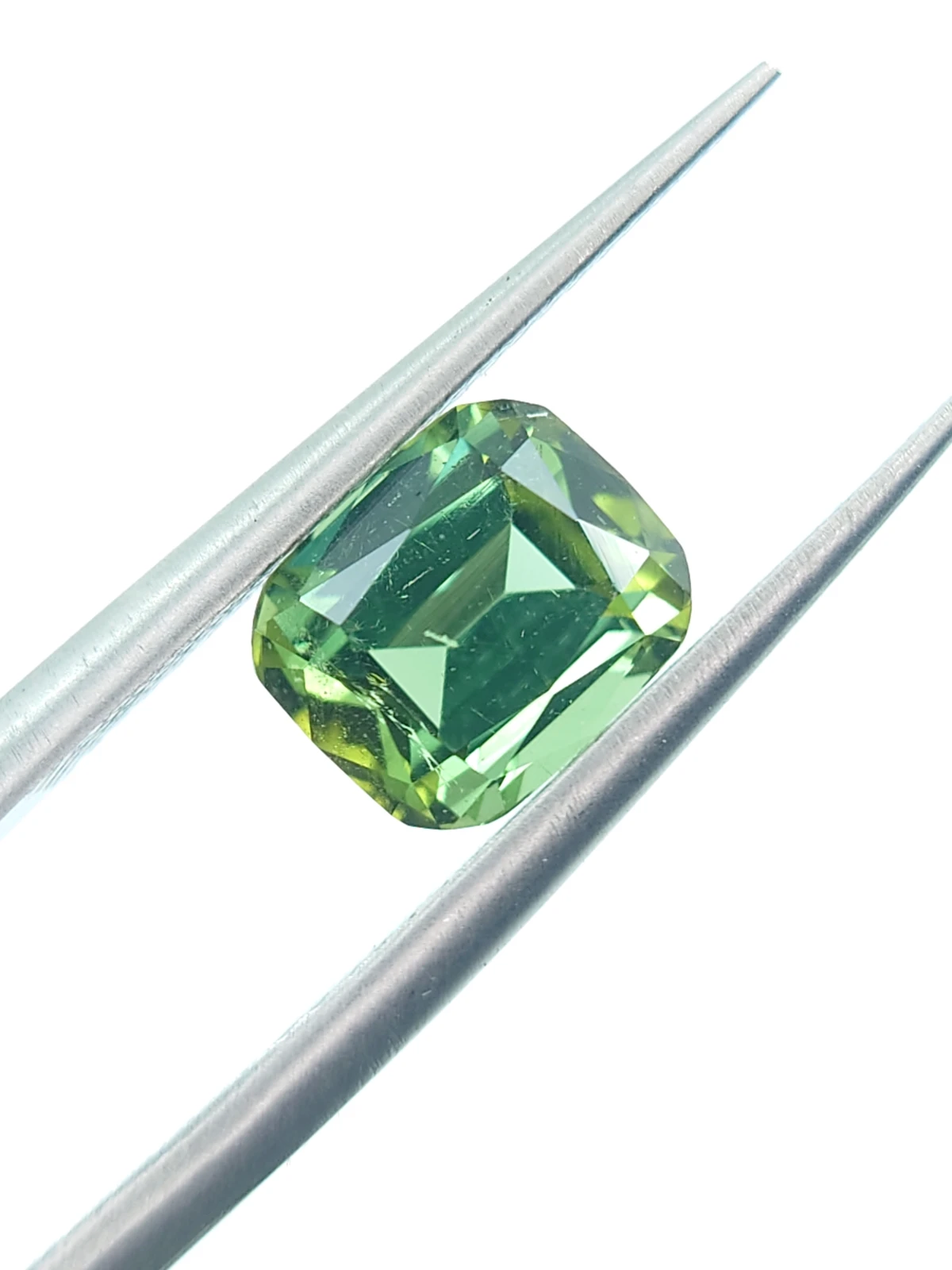 1.79ct Natural Green Tourmaline Step Cushion Cut  Loose Gemstone From Afghanistan