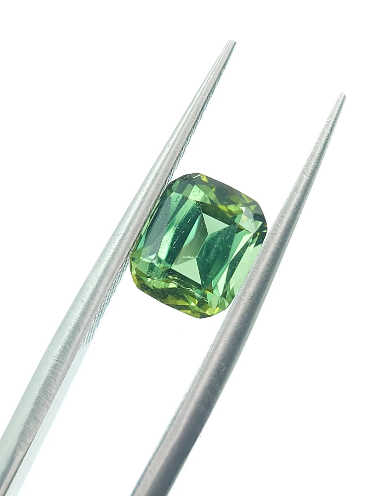 1.79ct Natural Green Tourmaline Step Cushion Cut  Loose Gemstone From Afghanistan