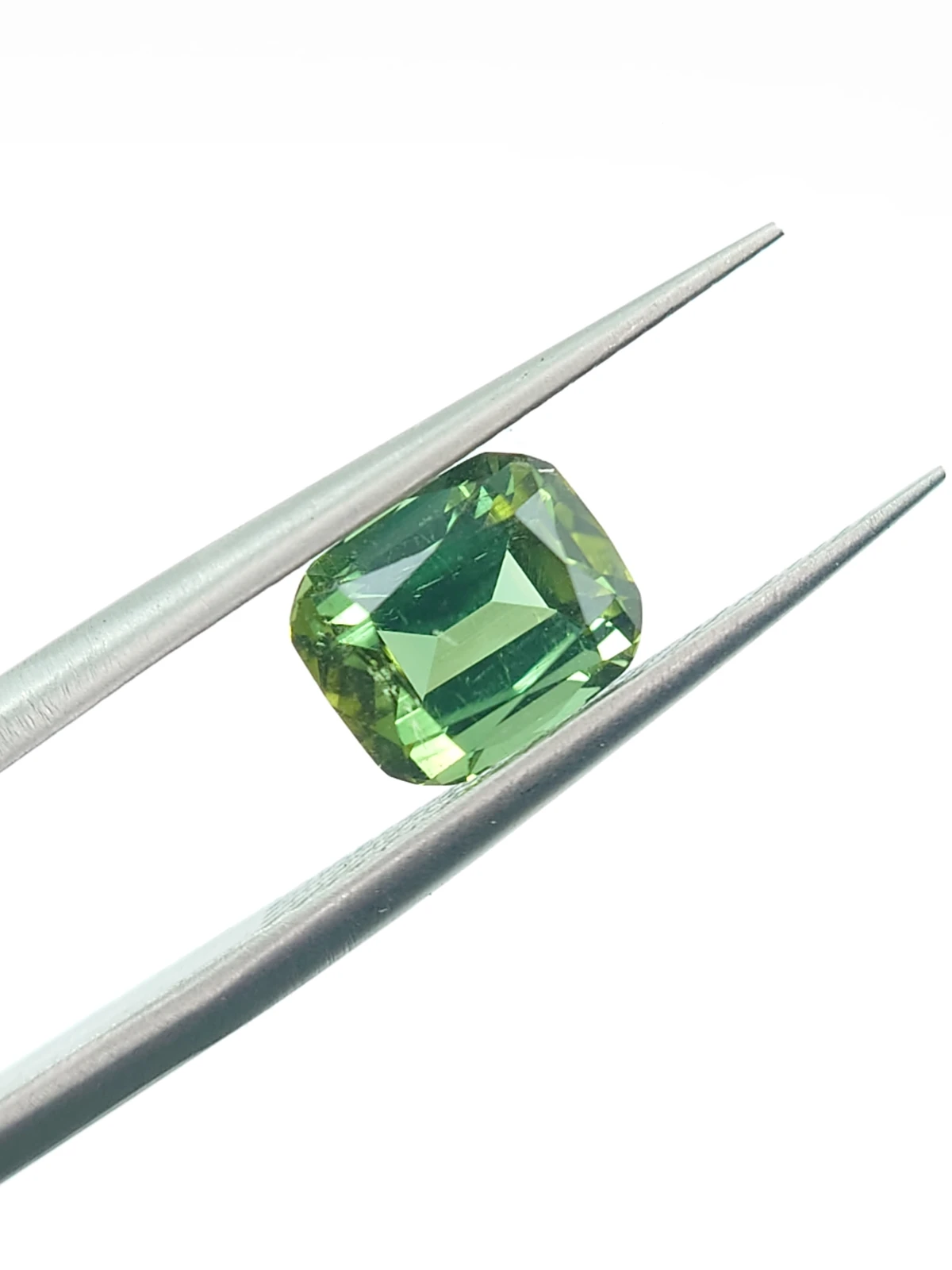 1.79ct Natural Green Tourmaline Step Cushion Cut  Loose Gemstone From Afghanistan