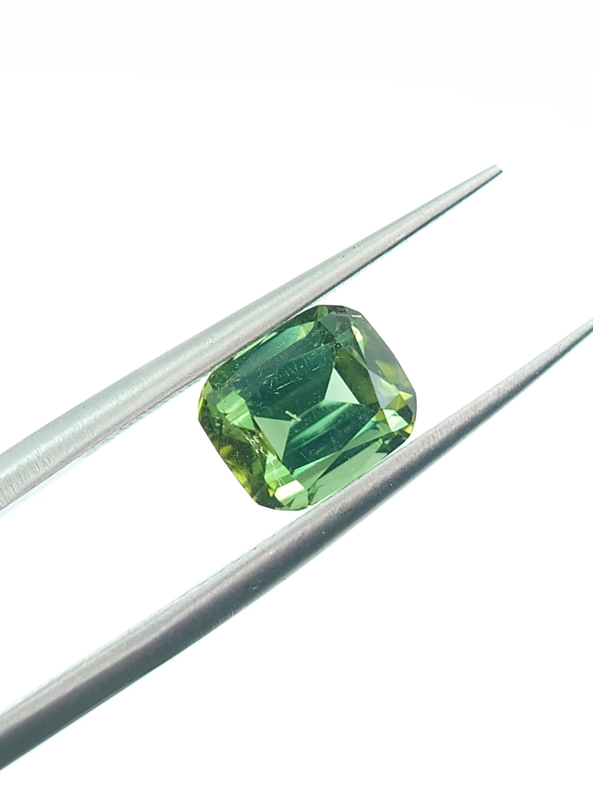 1.79ct Natural Green Tourmaline Step Cushion Cut  Loose Gemstone From Afghanistan