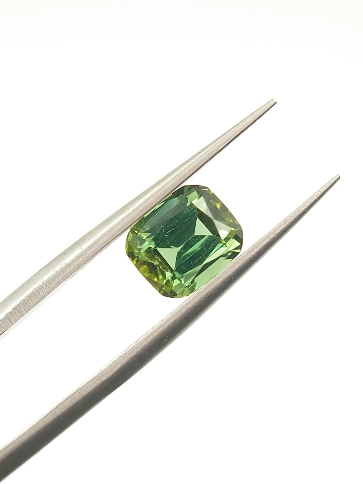 1.79ct Natural Green Tourmaline Step Cushion Cut  Loose Gemstone From Afghanistan