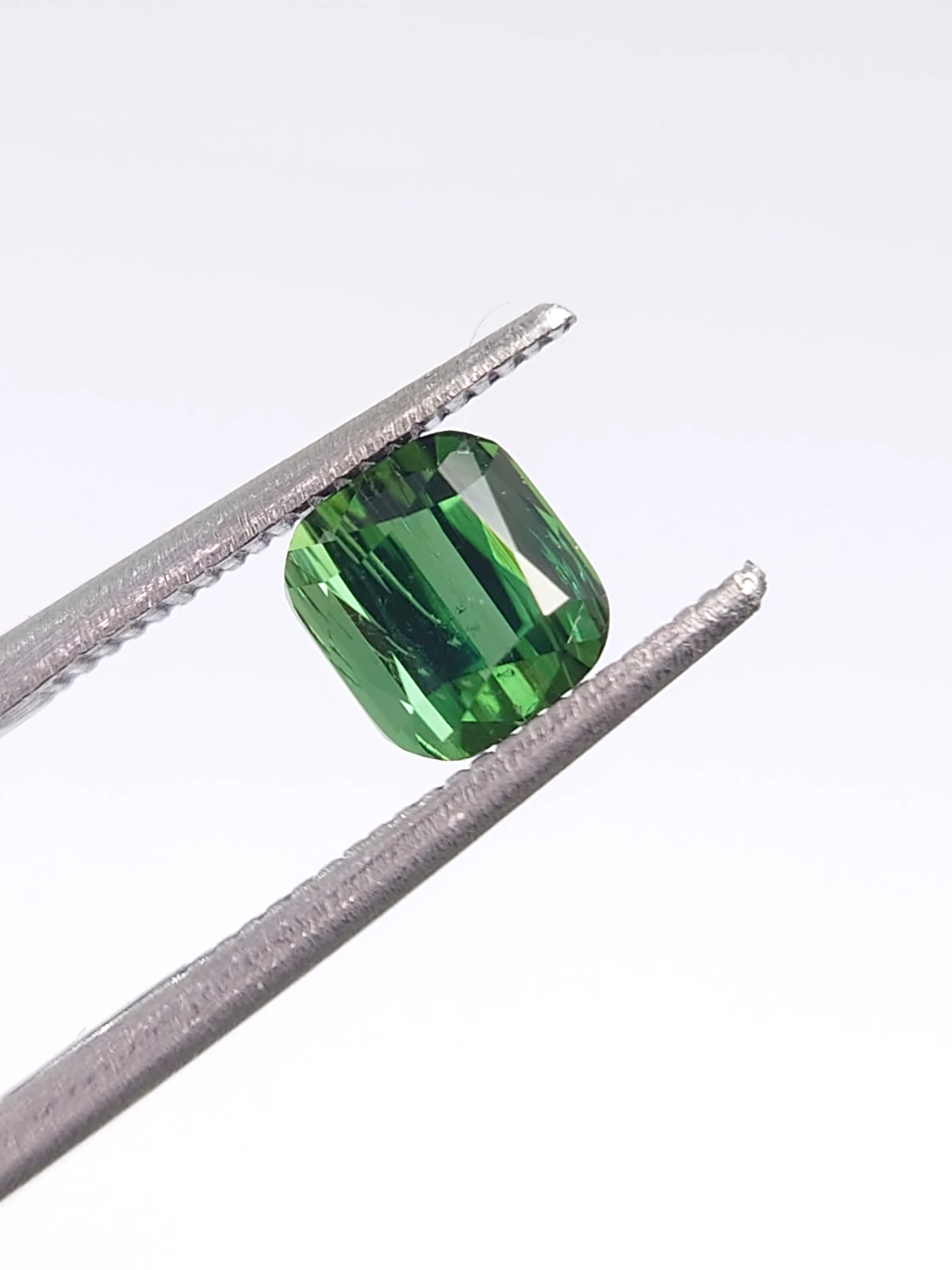 1.06ct Natural Green Tourmaline Step Cushion Cut Loose Gemstone From Afghanistan