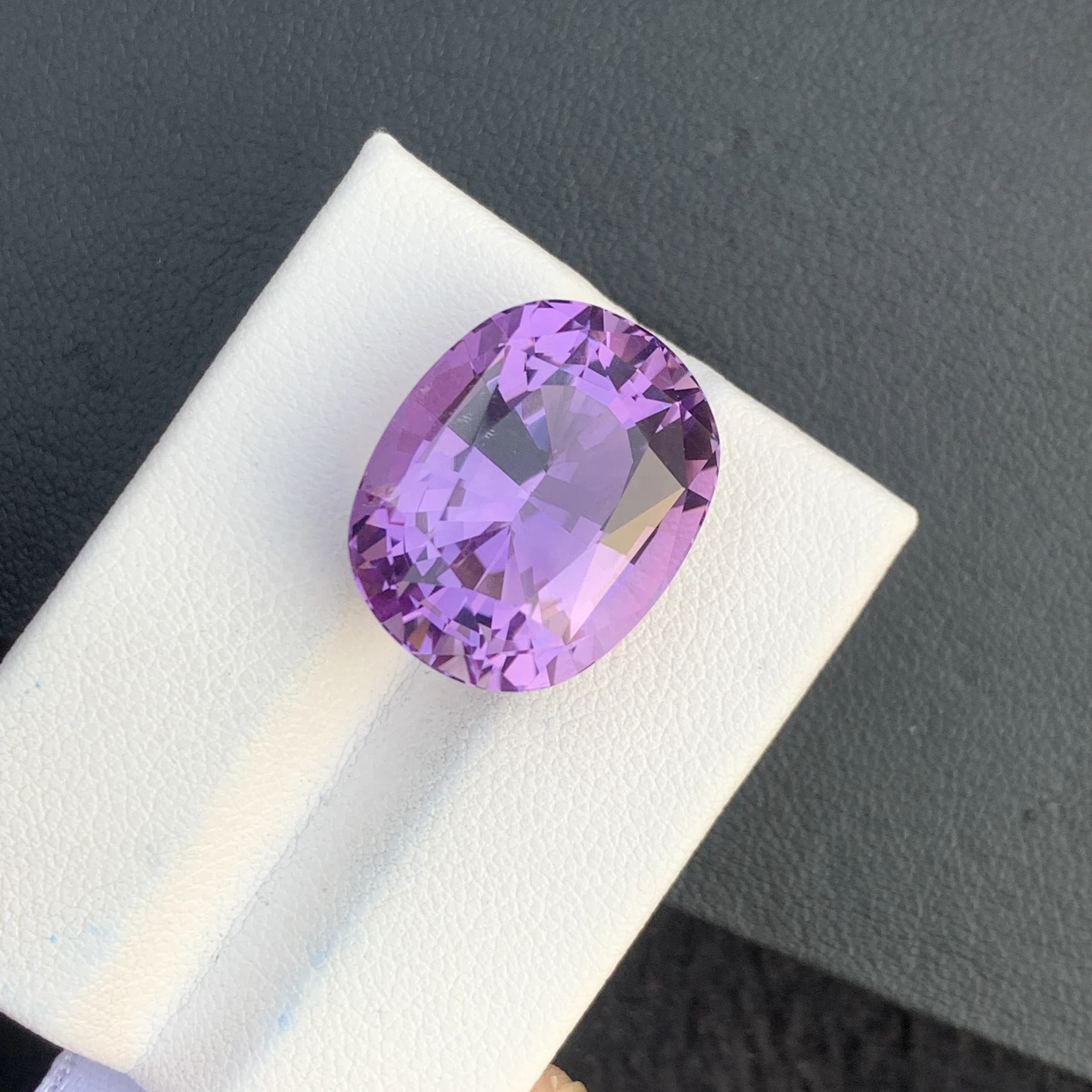 Faceted Cut 21.75 Carat Natural Lavender Amethyst Cushion Faceted Loose Gemstone