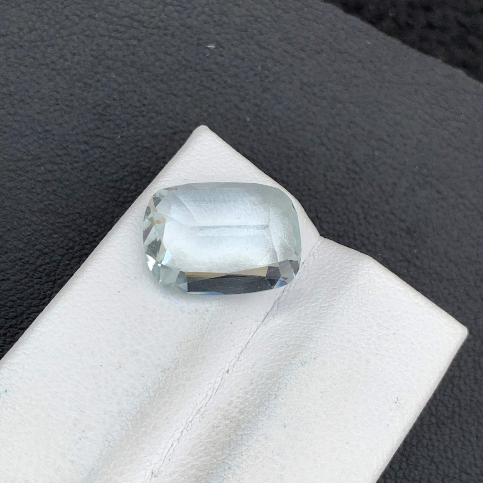Natural Aquamarine 6.45 Carat Cushion Shape Faceted Loose Gemstone For Jewelry Making