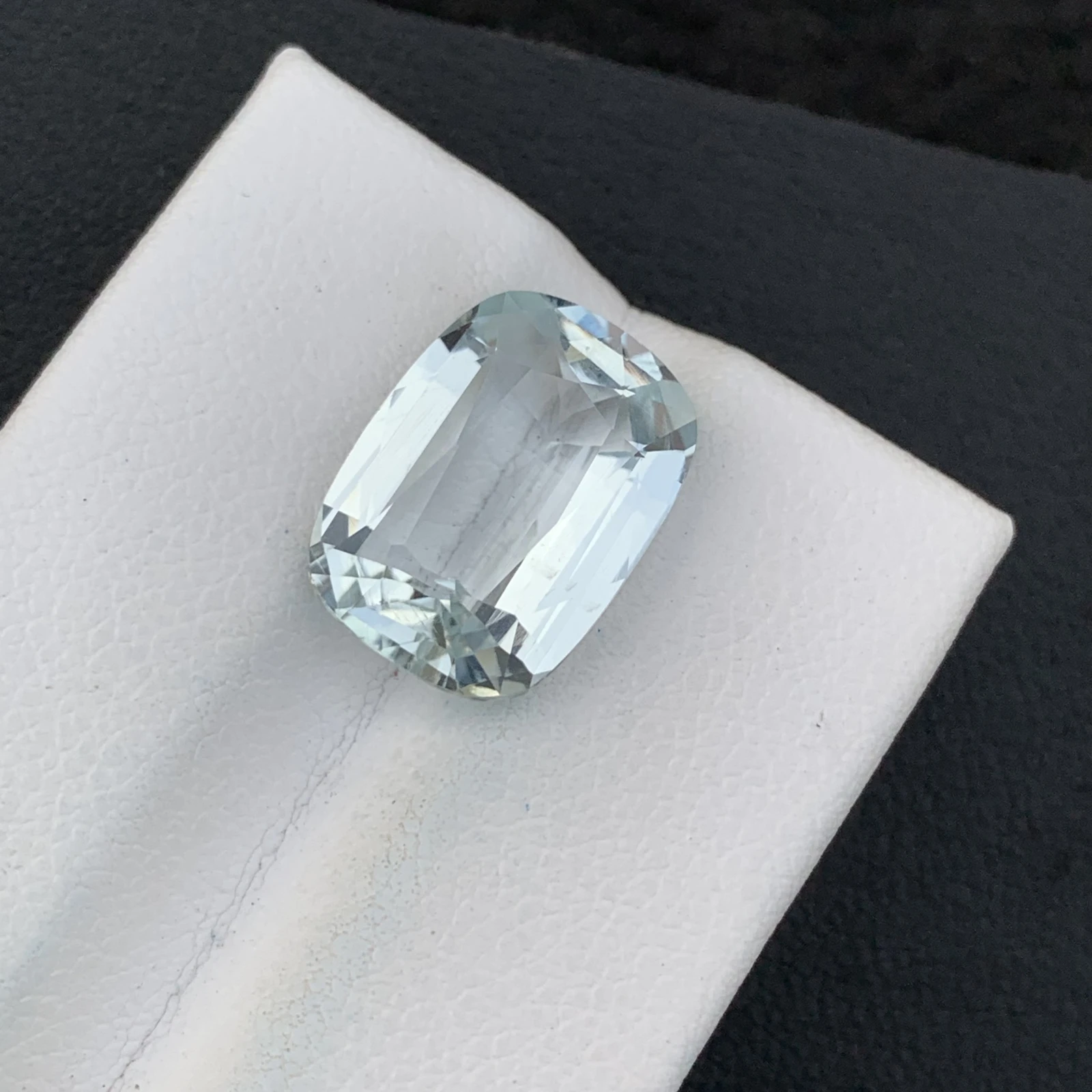 Natural Aquamarine 6.45 Carat Cushion Shape Faceted Loose Gemstone For Jewelry Making