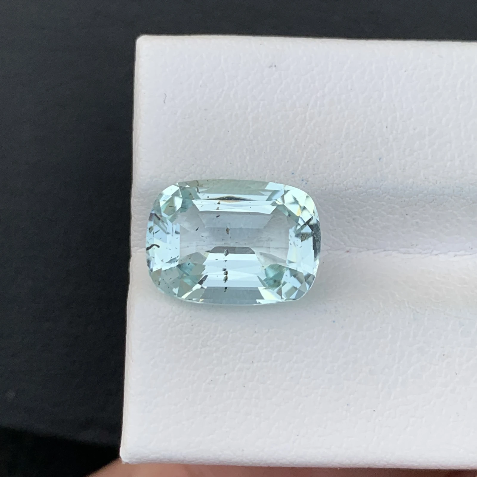 Natural Greenish Blue Aquamarine 5.64 Carat Skardu Pakistan Cushion Faceted Loose Gemstone