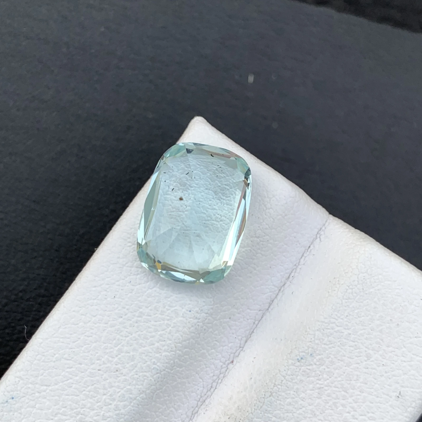 Natural Greenish Blue Aquamarine 5.64 Carat Skardu Pakistan Cushion Faceted Loose Gemstone