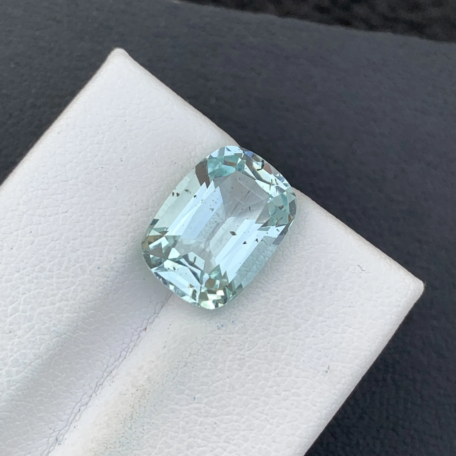 Natural Greenish Blue Aquamarine 5.64 Carat Skardu Pakistan Cushion Faceted Loose Gemstone