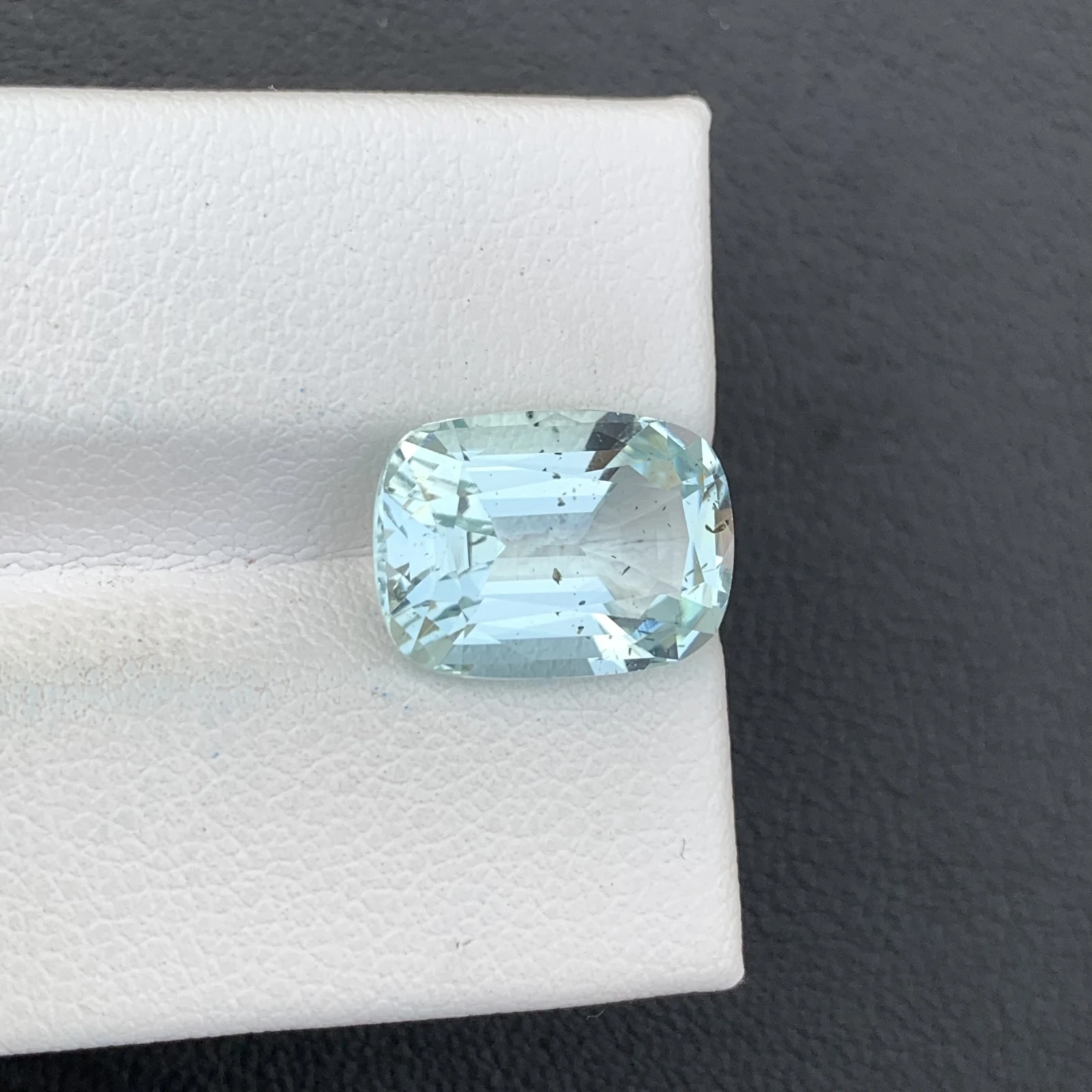 Natural Greenish Blue Aquamarine 5.64 Carat Skardu Pakistan Cushion Faceted Loose Gemstone
