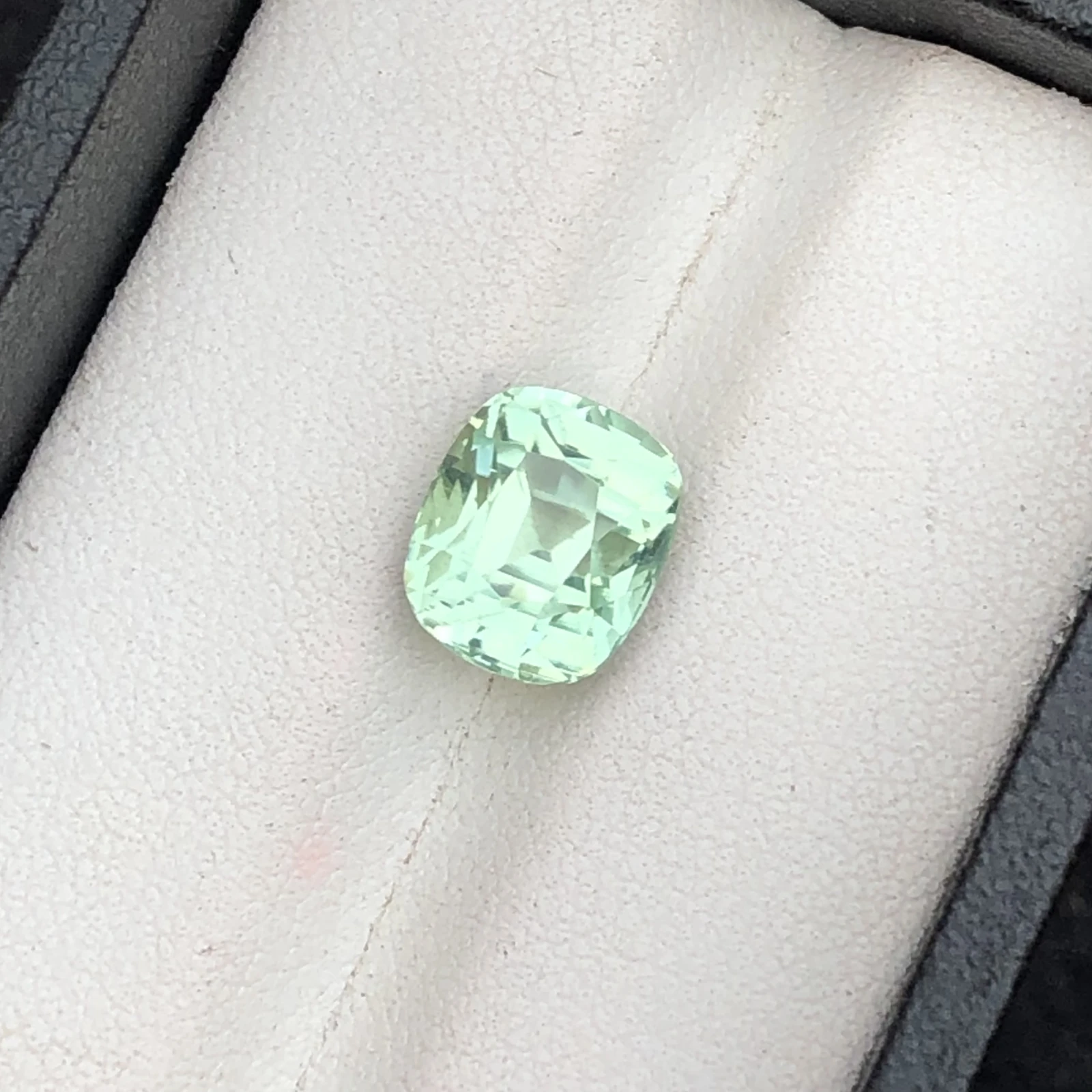 4.19 Ct Mint Green Tourmaline Gemstone: Faceted Cushion Cut, October Birthstone