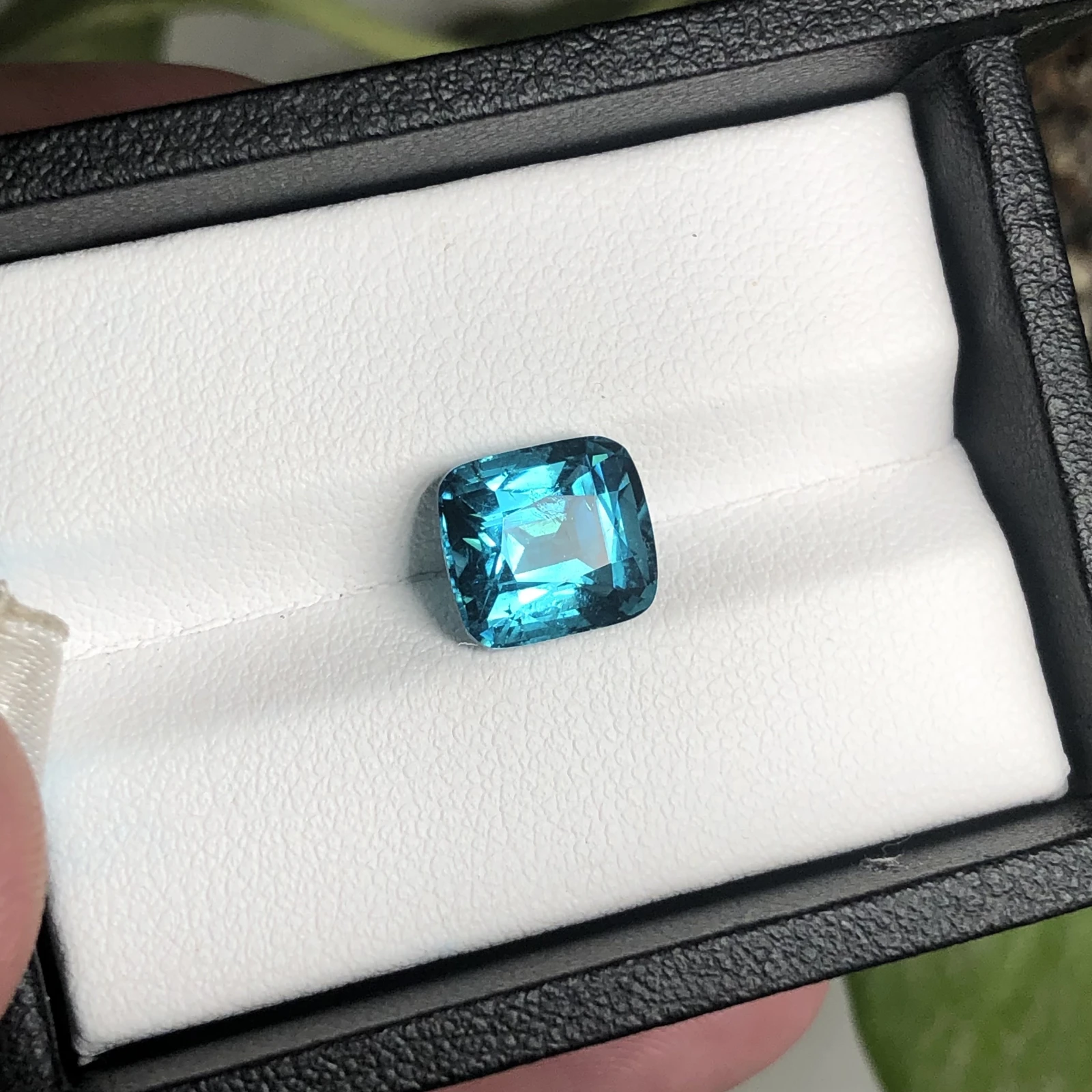 Natural Lagoon Blue Tourmaline 4.07 Carat Faceted Cushion Shape Loose Gemstone For Jewelry Making