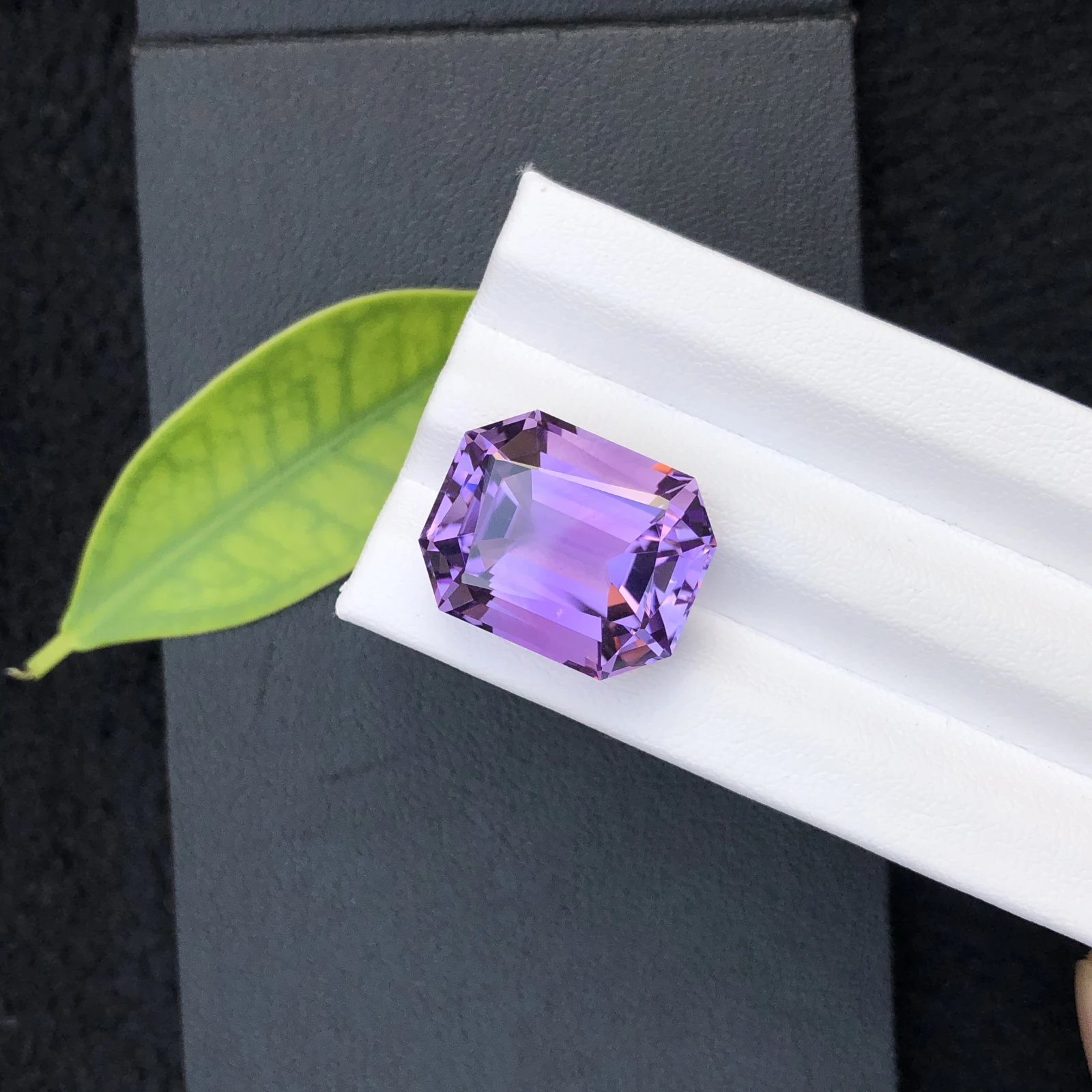 20.30 CT Natural Lavender Amethyst Fancy Cut Emerald Shape Loose Gemstone