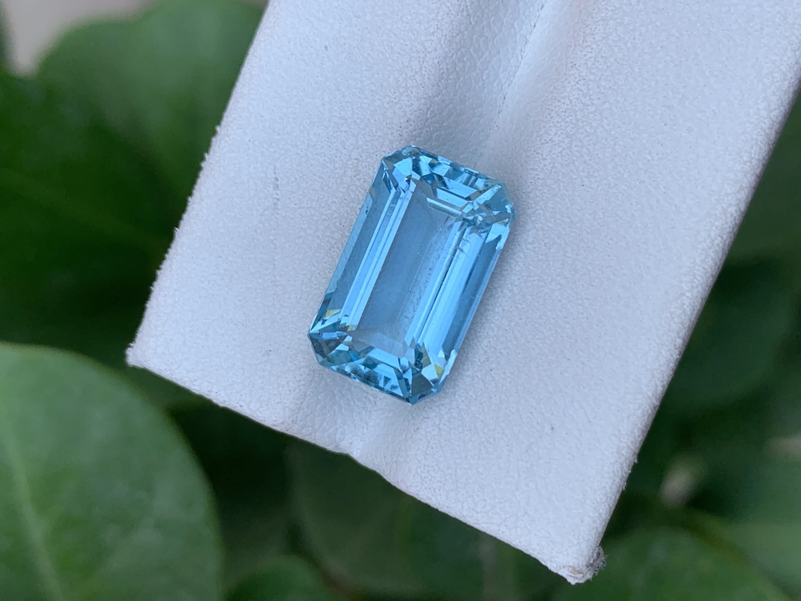 7.42ct Natural Blue Aquamarine Emerald Cut Loose Gemstone