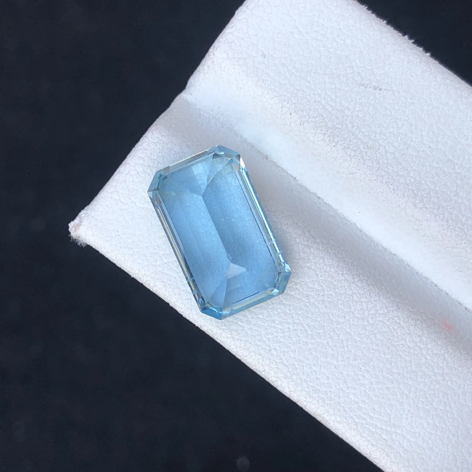 7.42ct Natural Blue Aquamarine Emerald Cut Loose Gemstone