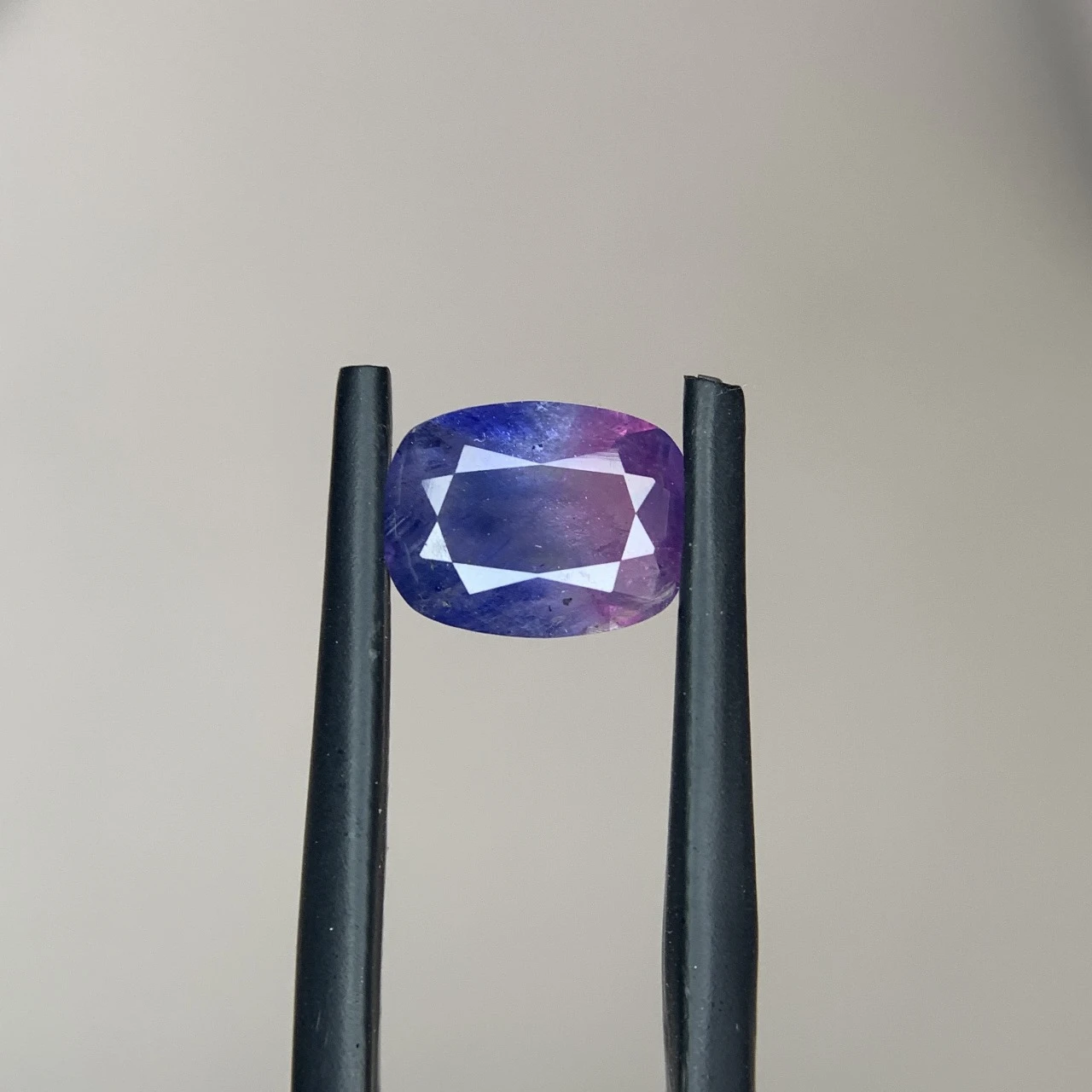 Bicolor Kashmir Sapphire 2.26ct Cushion Cut Gemstone