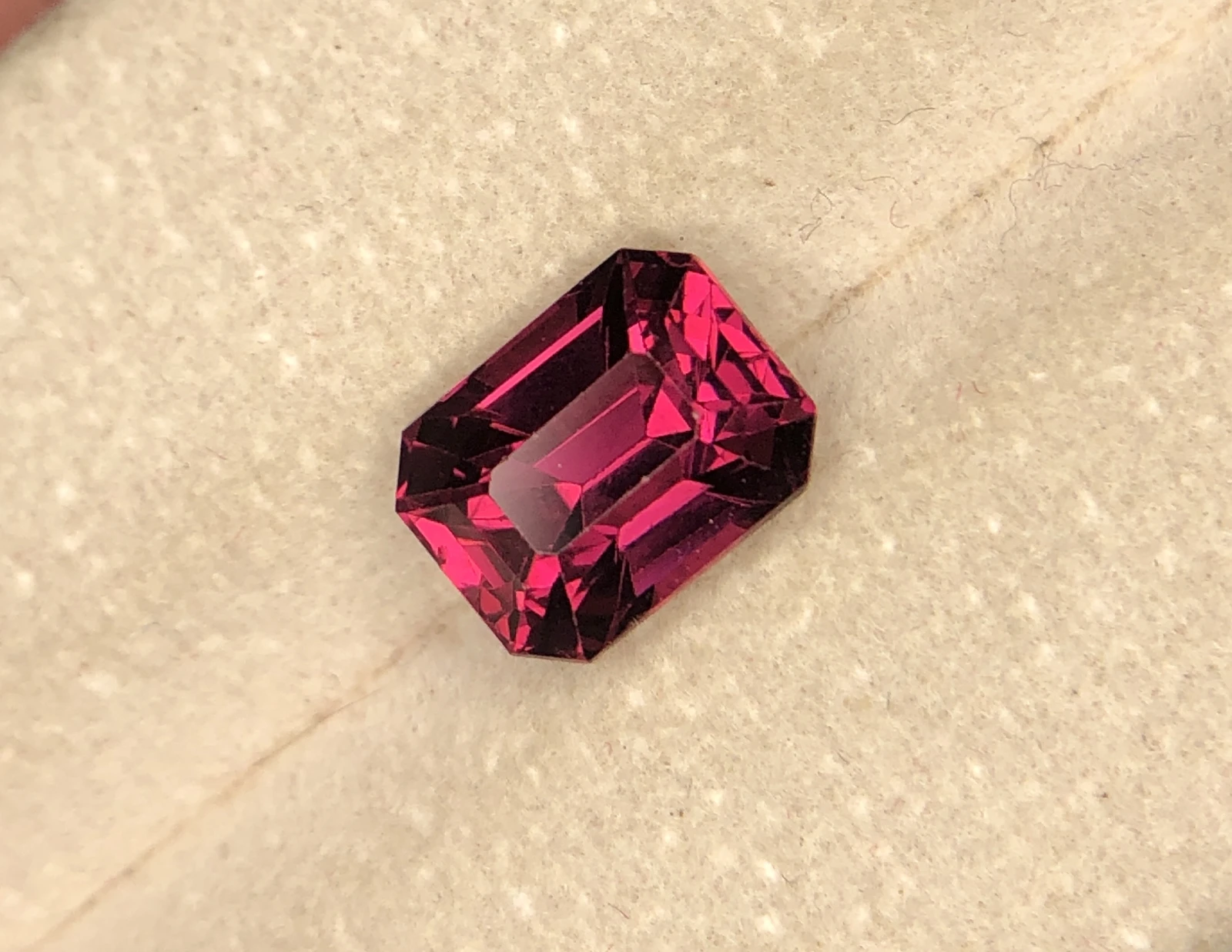 2.05ct Cherry Red Garnet in Emerald Cut from Tanzania
