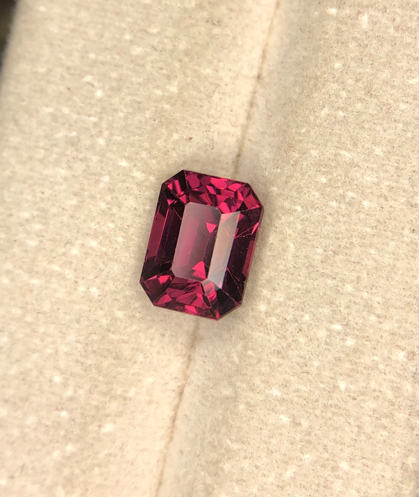 2.05ct Cherry Red Garnet in Emerald Cut from Tanzania