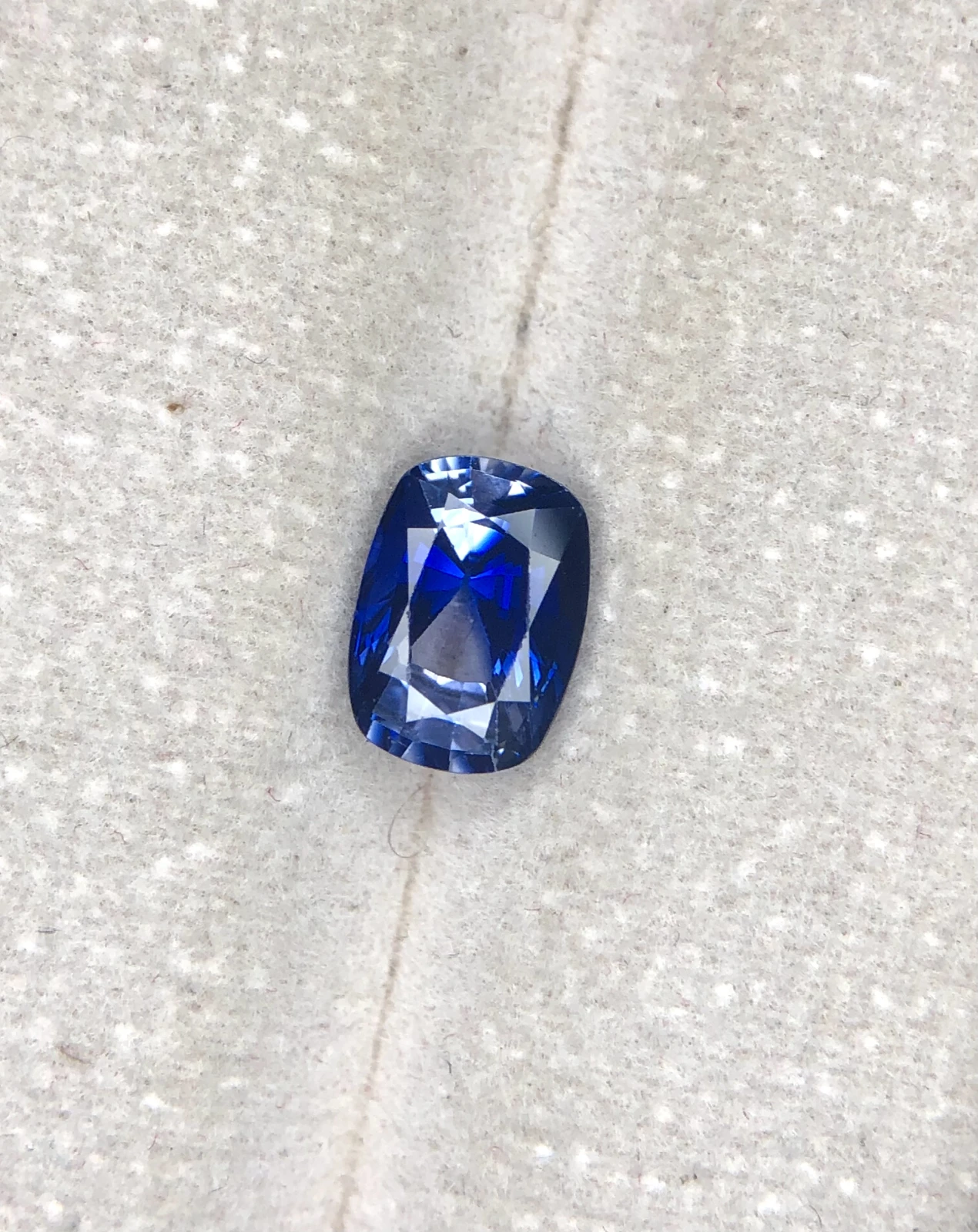 1.57ct Pointed Blue Sapphire in Cushion Cut from Srilanka