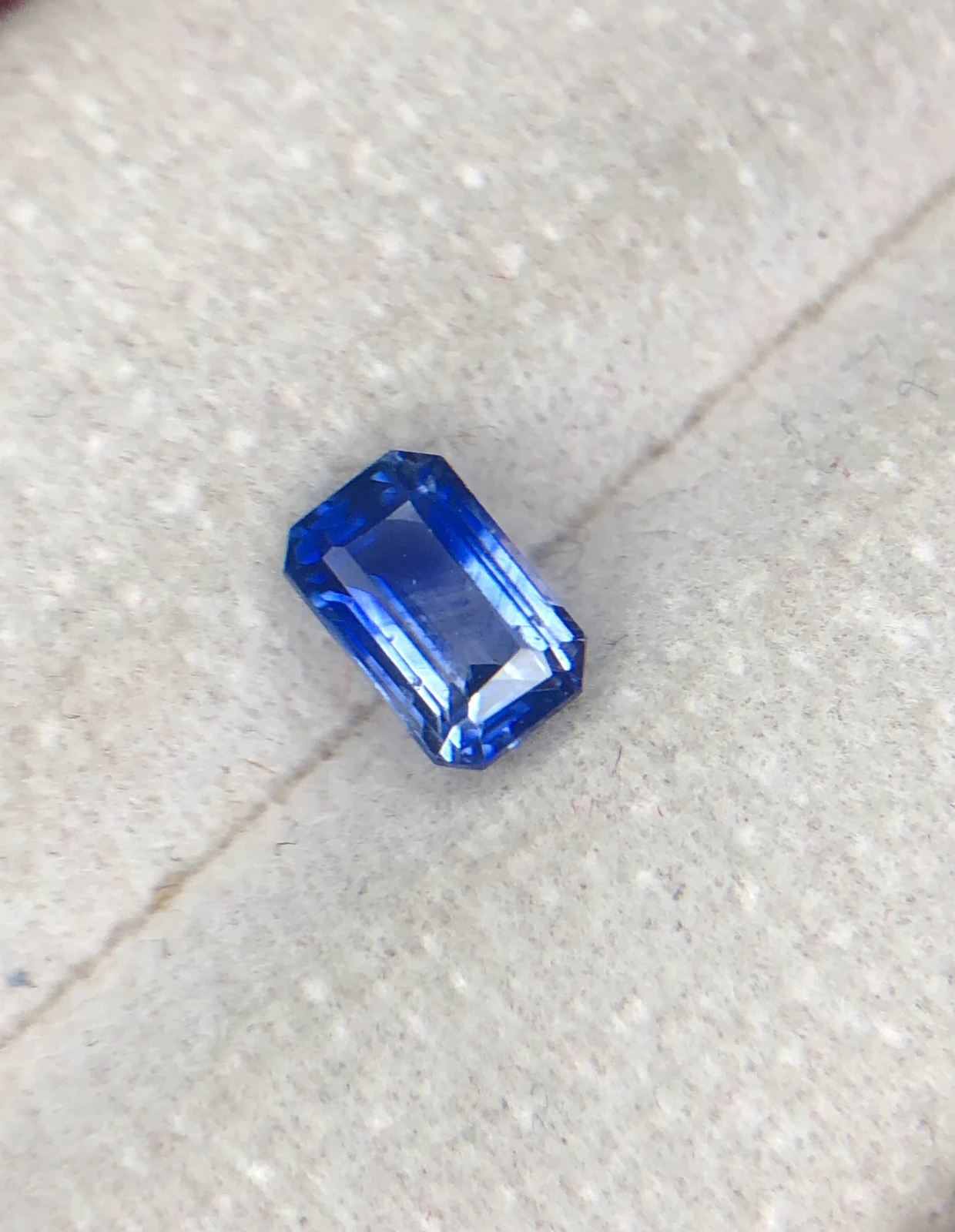 0.93ct Natural Blue Point Sapphire in Emerald Cut from Srilanka