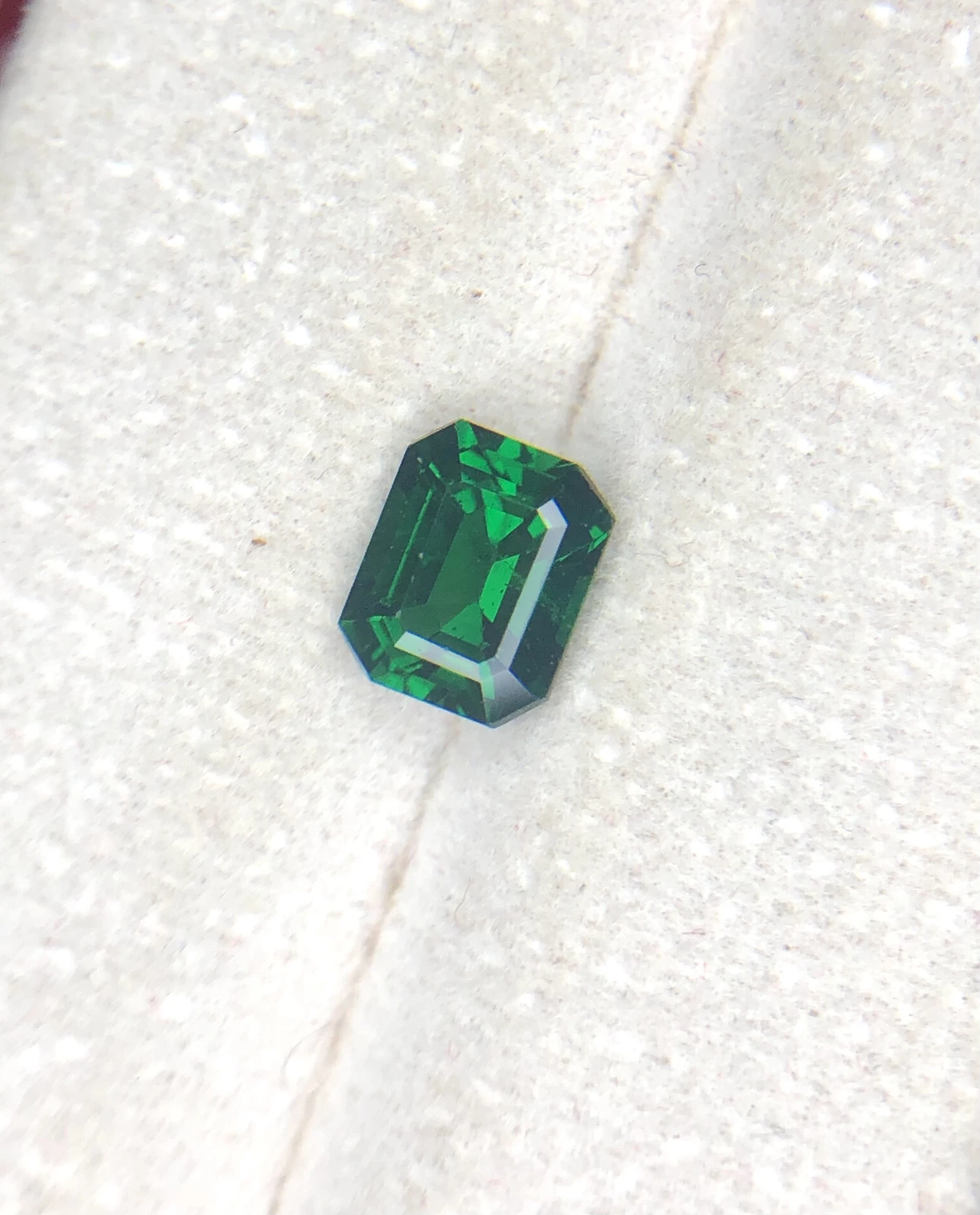 1.25ct Vivid Green Tsavorite Garnet in Emerald Cut