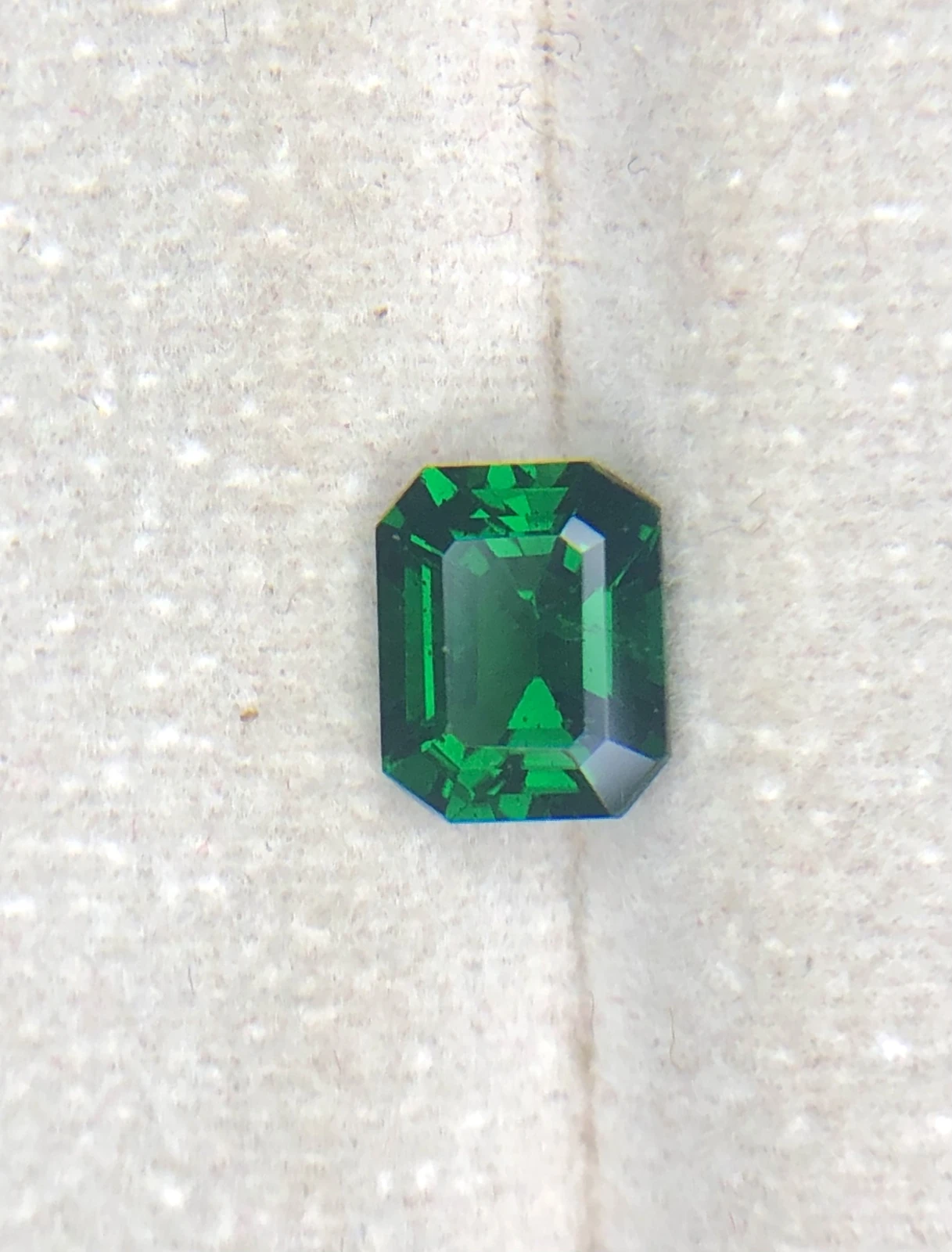 1.25ct Vivid Green Tsavorite Garnet in Emerald Cut