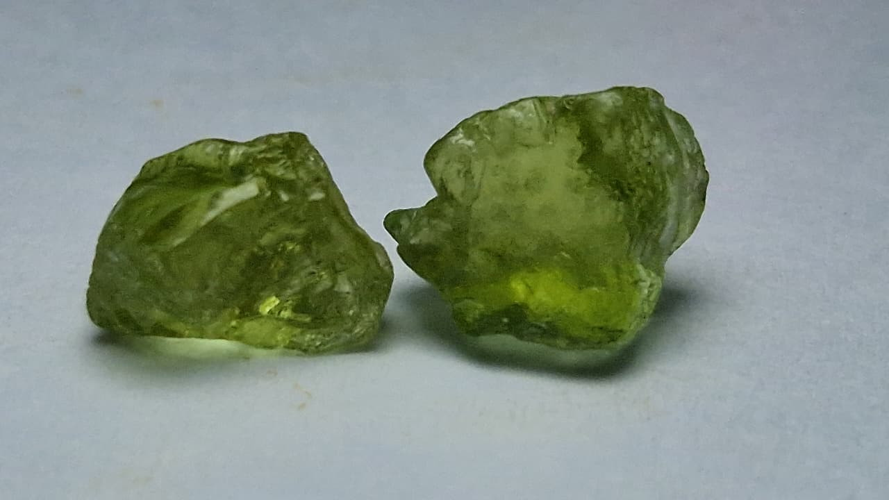 7.20 Ct. Mint Tourmaline Facet Rough Pair from Nigeria