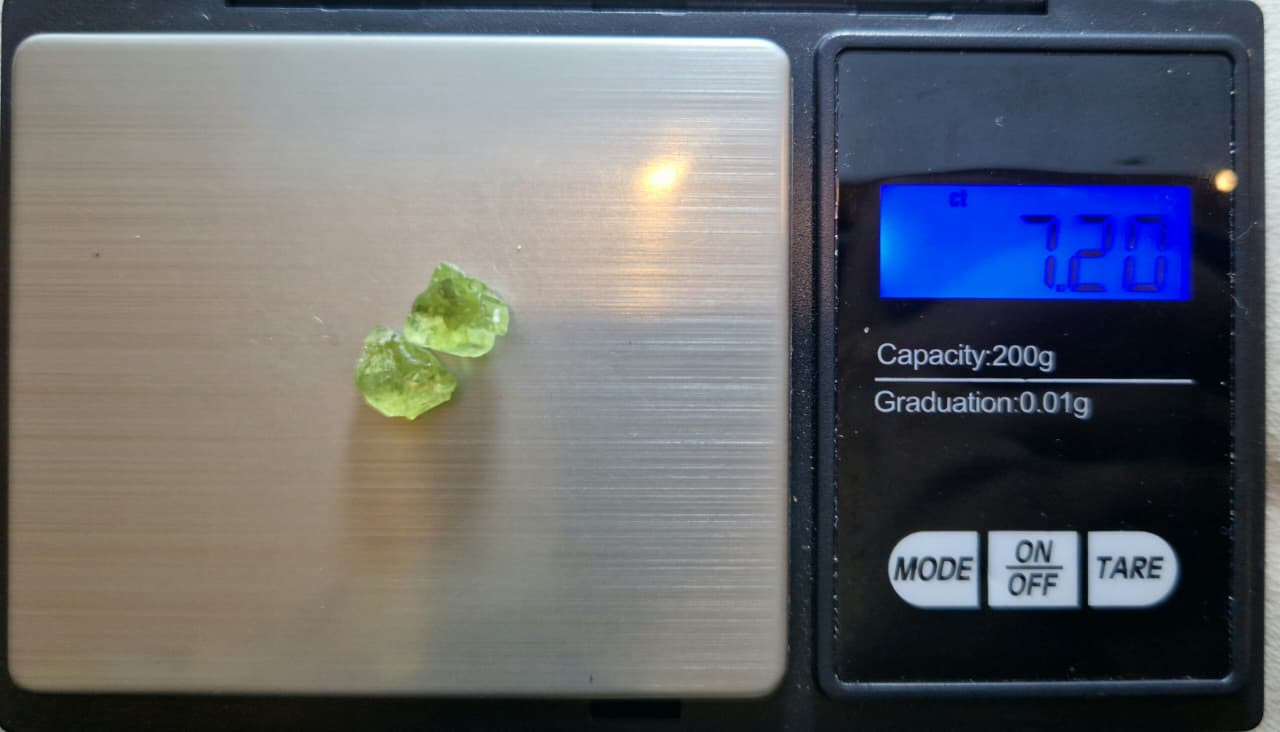 7.20 Ct. Mint Tourmaline Facet Rough Pair from Nigeria