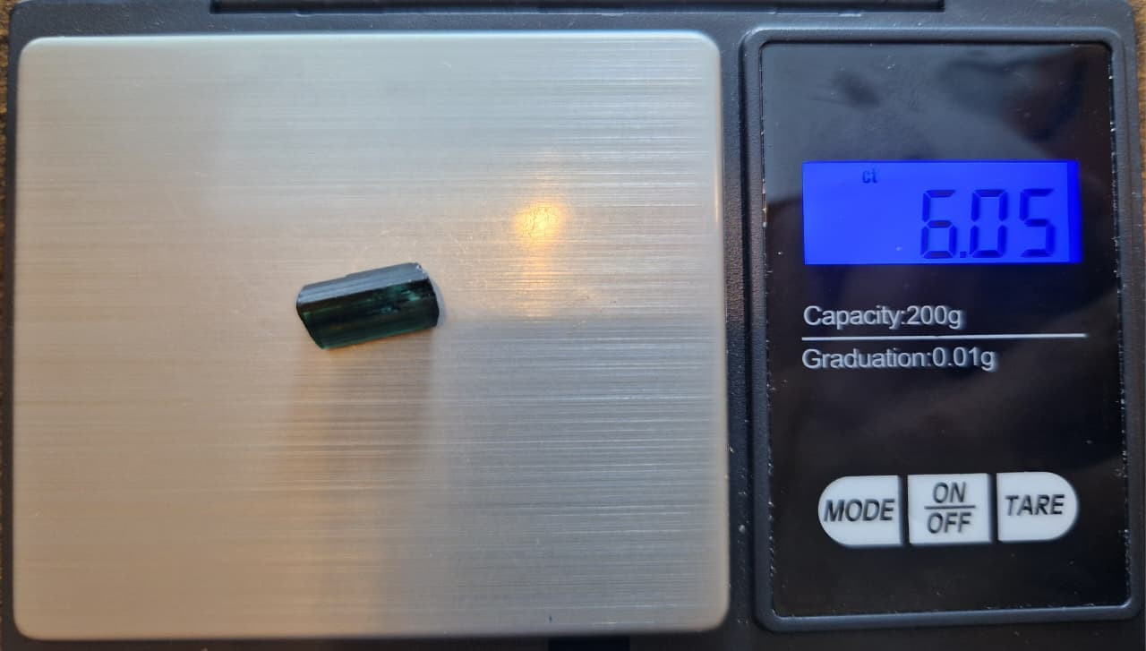 6.05 Carat Teal Blue Tourmaline Facet Rough from Nigeria