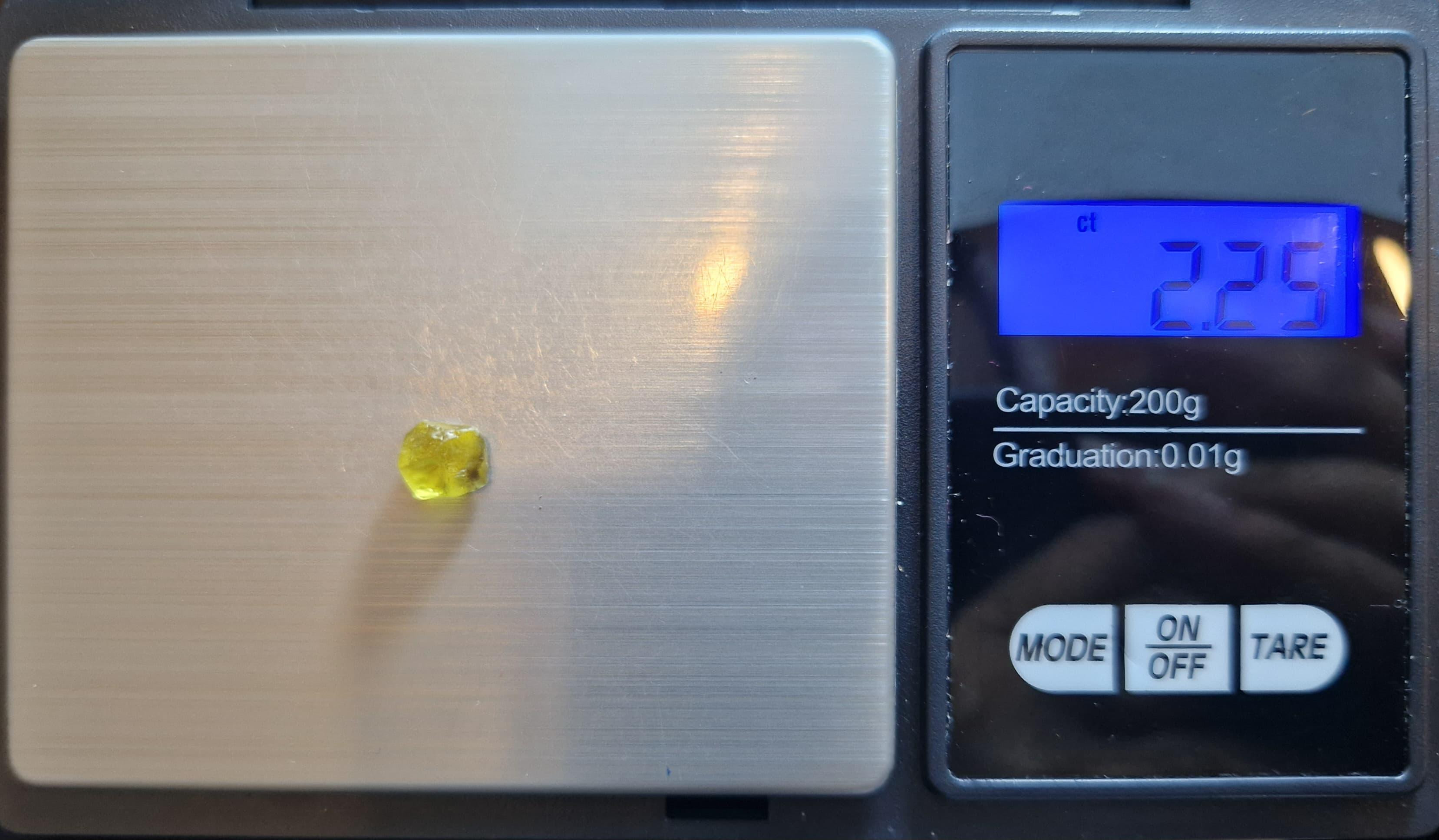 2.2 Ct. Vivid Yellow Sapphire Facet Rough from Nigeria
