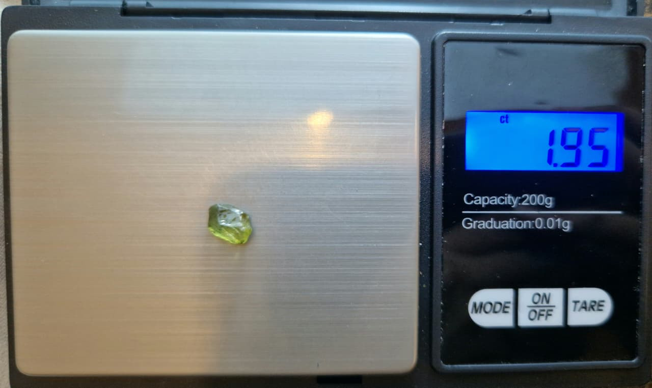Stunning 1.95 carats Green Sapphire Facet Rough from Nigeria