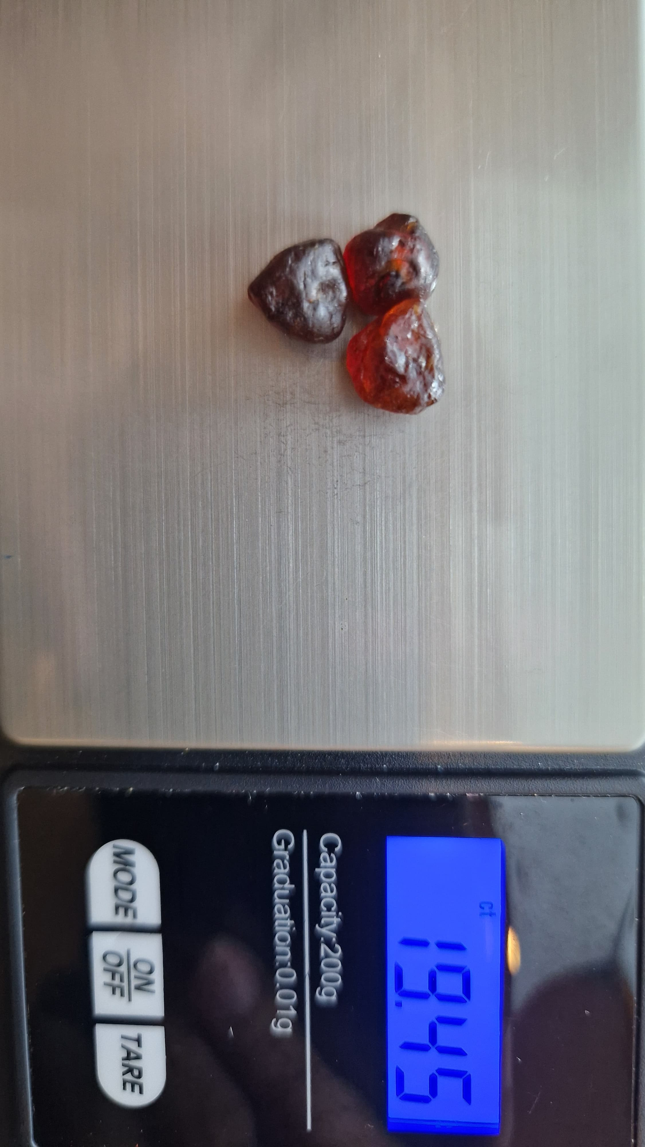 3 Pieces 19.4 Ct. Spessartite Garnets Facet Rough from Nigeria