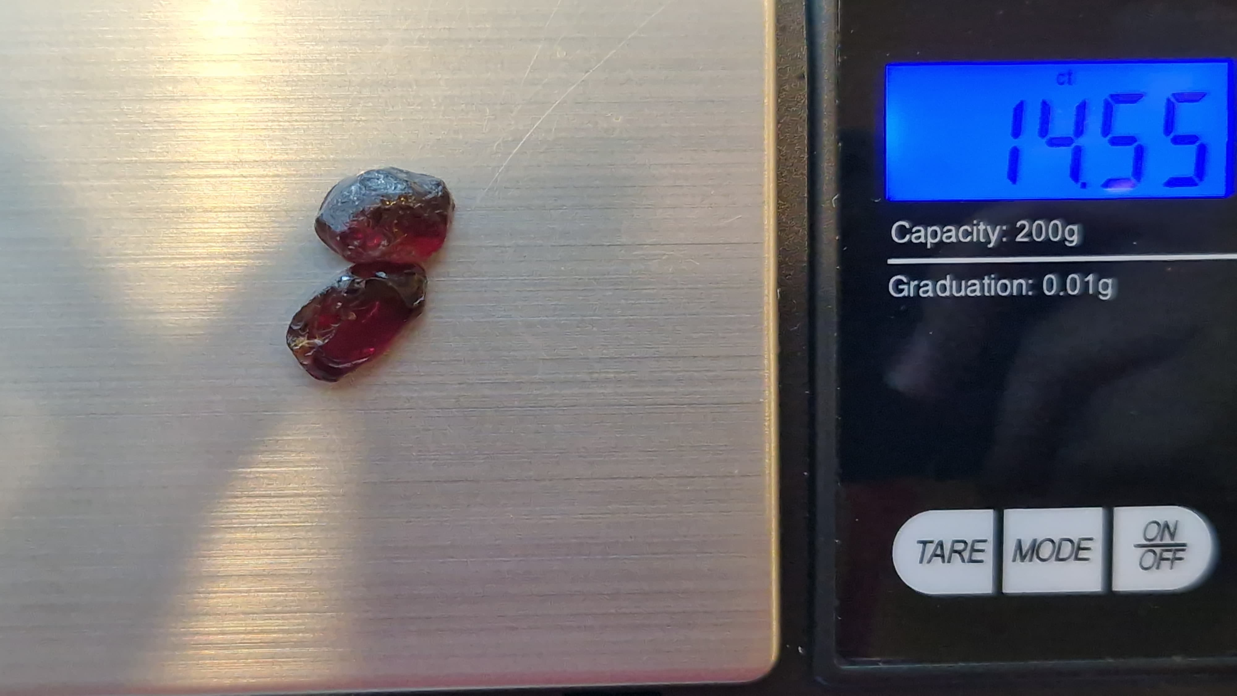 2 Pieces Rough Malaya Garnets with Average weight of 7.2 Carat from Africa
