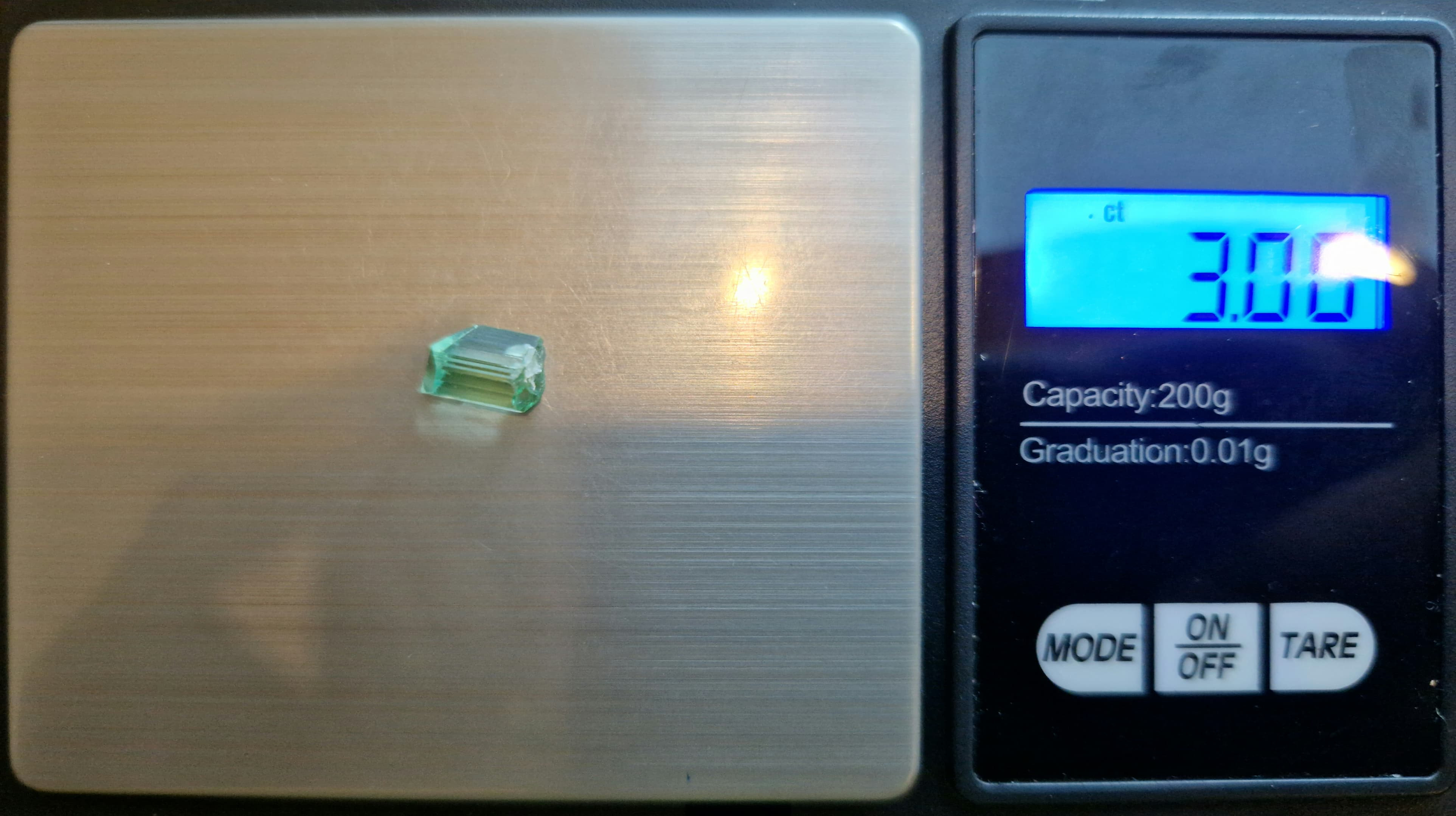 3 Ct. Eye Clean Lagoon Green Tourmaline Facet Rough from Nigeria