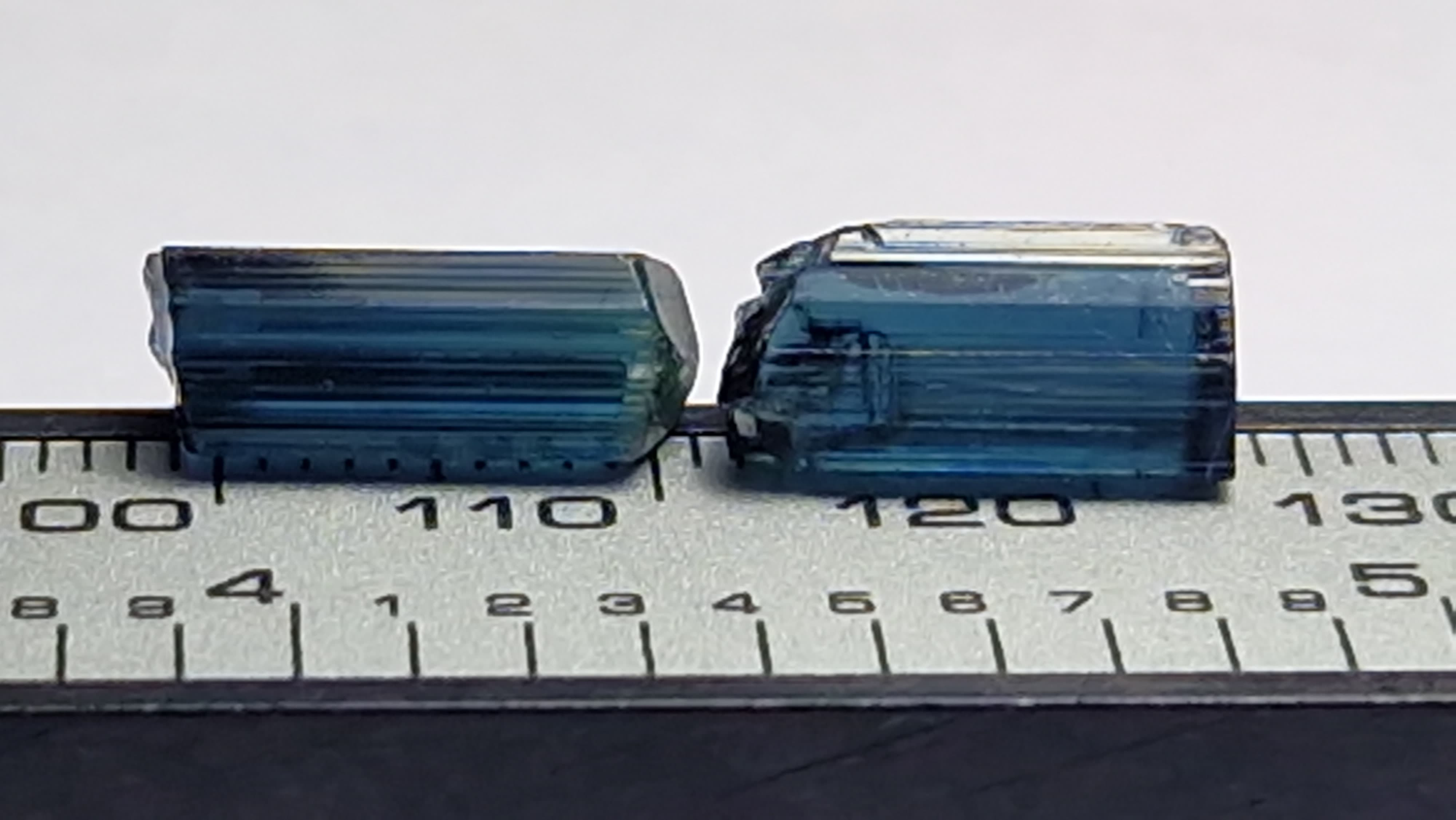 7.15 Ct. Blue Tourmaline Pair Facet Rough from Nigeria