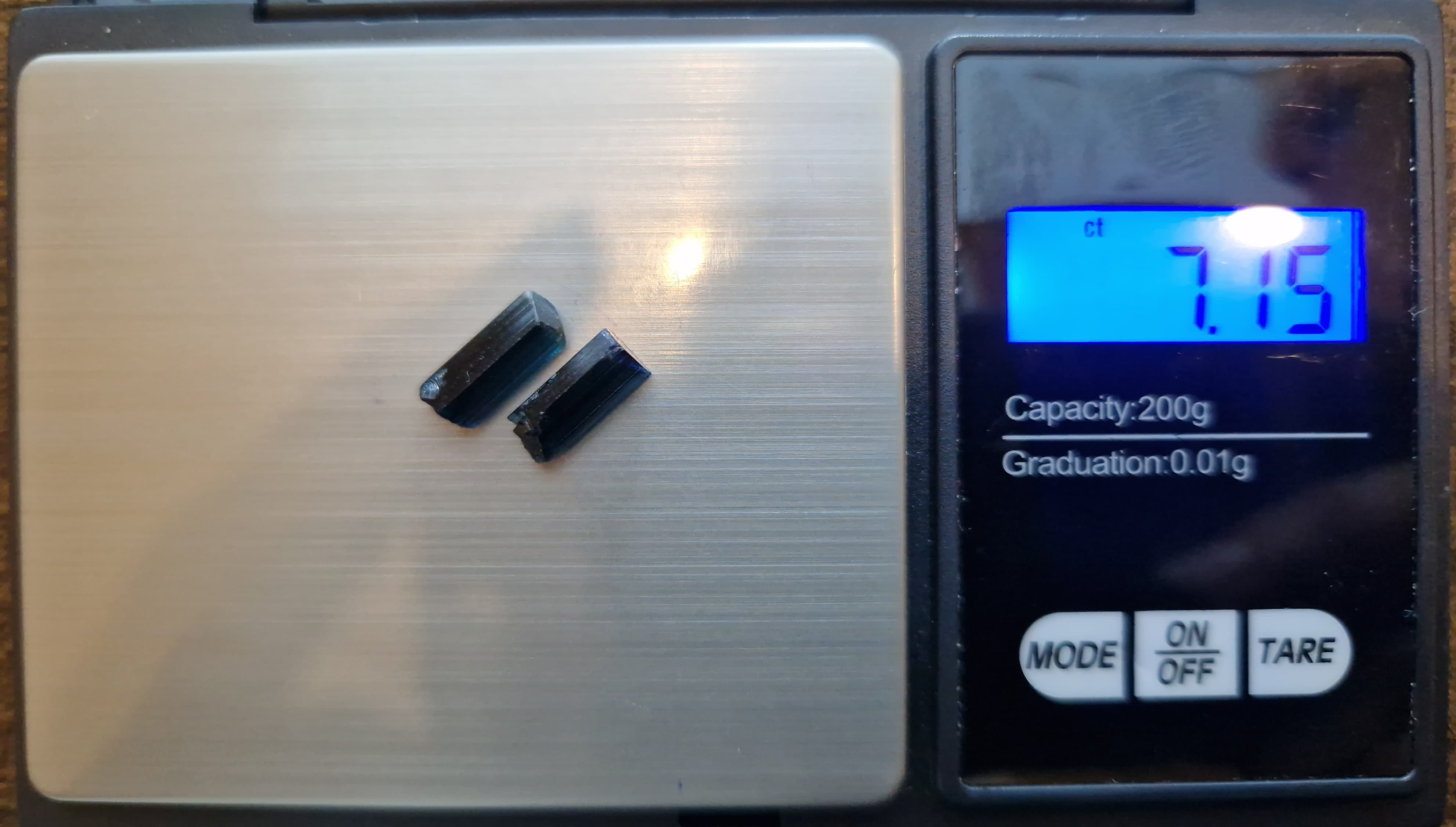 7.15 Ct. Blue Tourmaline Pair Facet Rough from Nigeria