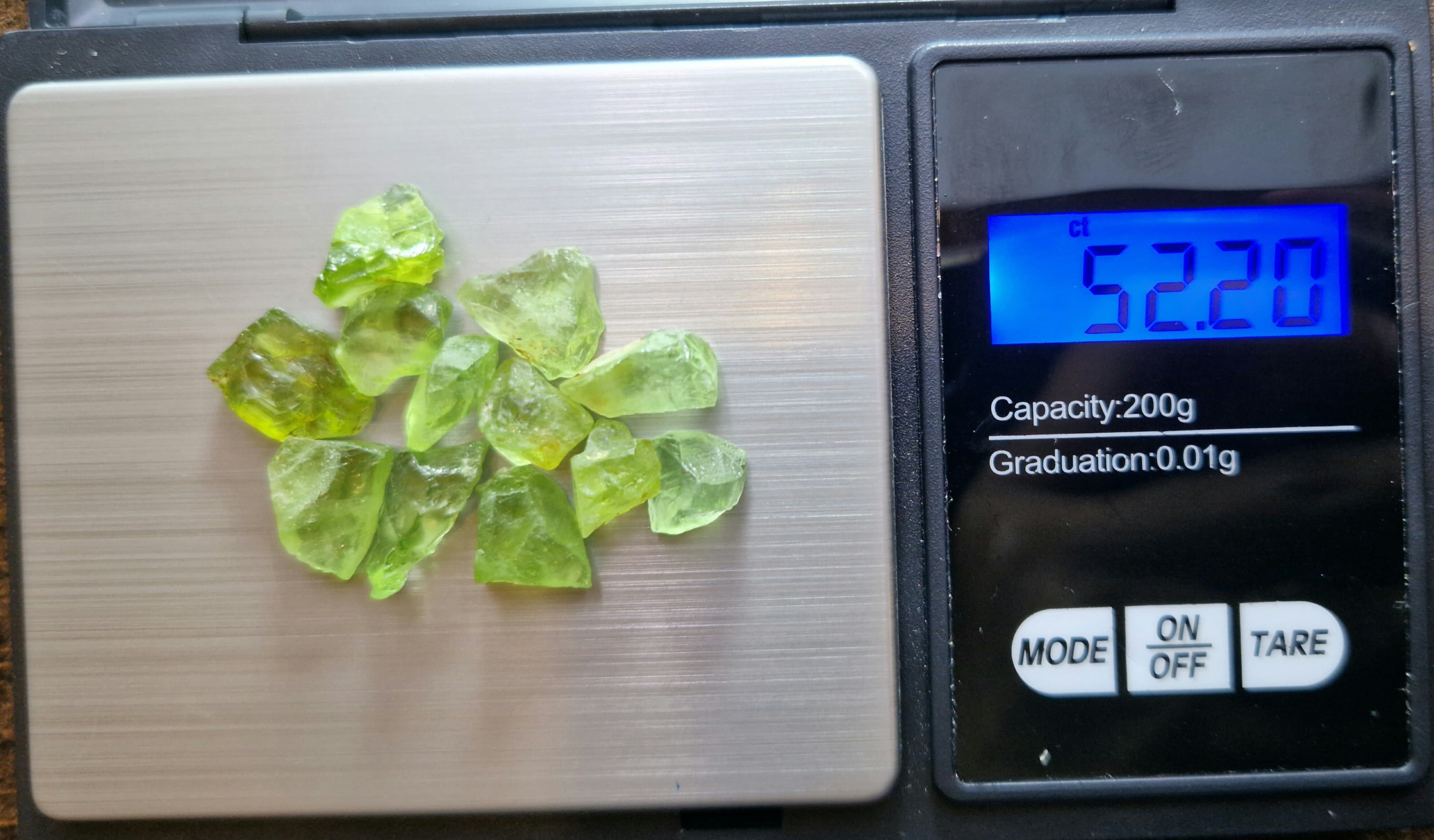 52.20 Ct. Vivid Green Peridot Facet Rough from Pakistan