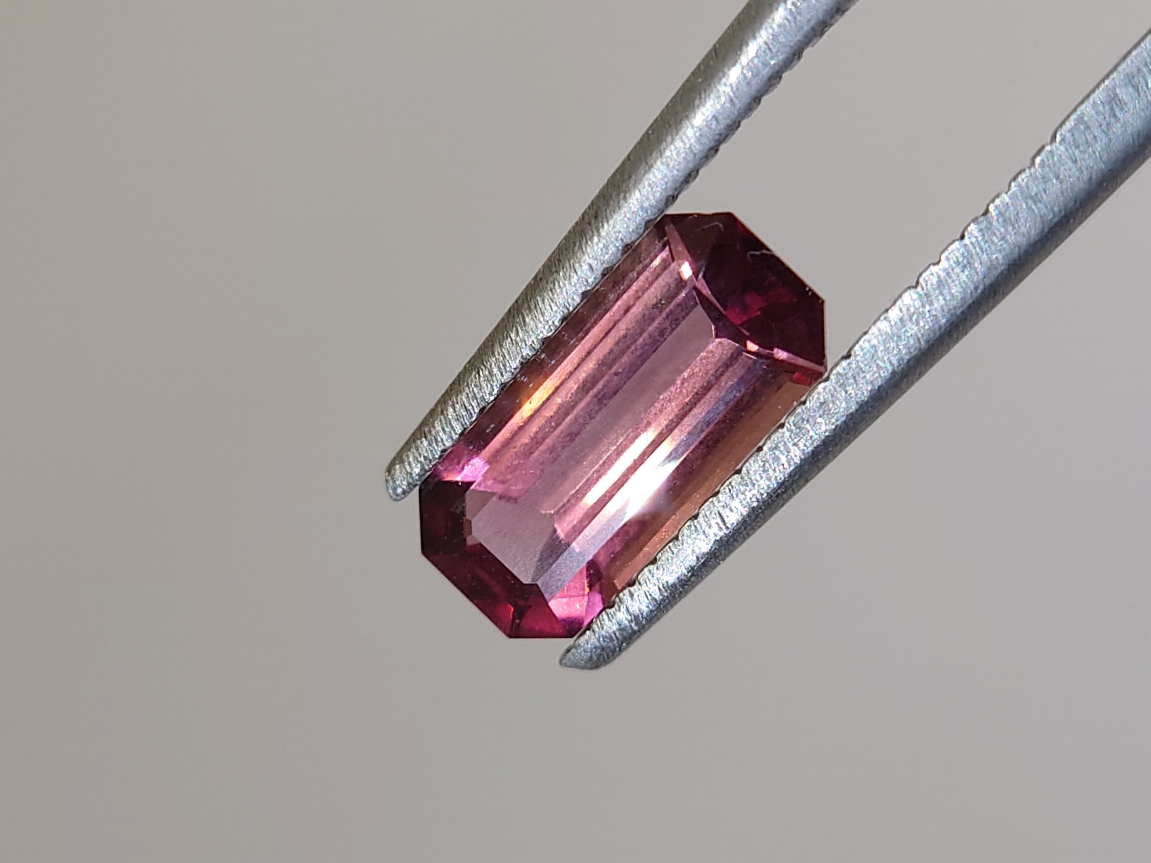 1.05 Ct. Emerald cut peach pink Tourmaline from Nigeria