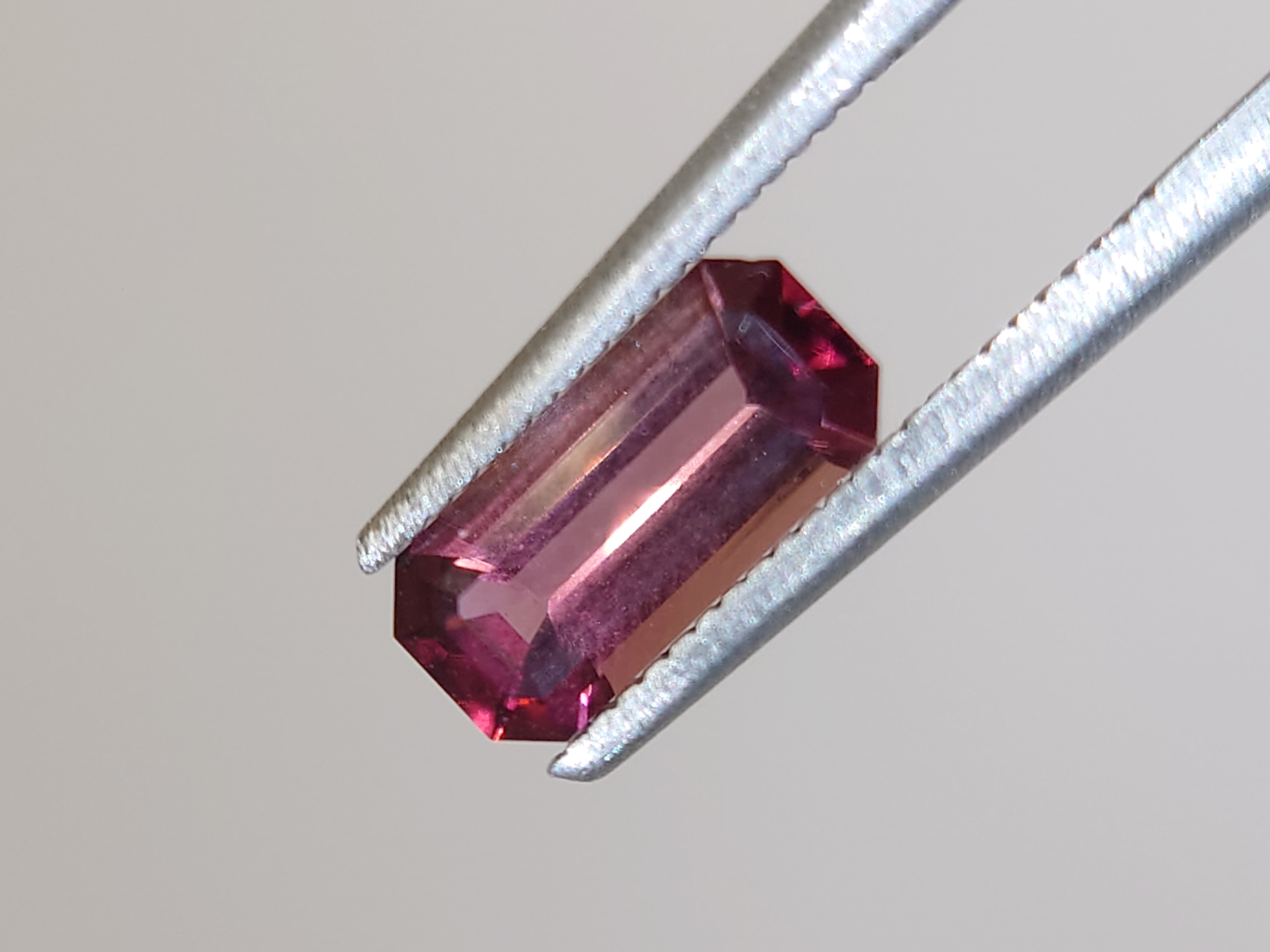 1.05 Ct. Emerald cut peach pink Tourmaline from Nigeria