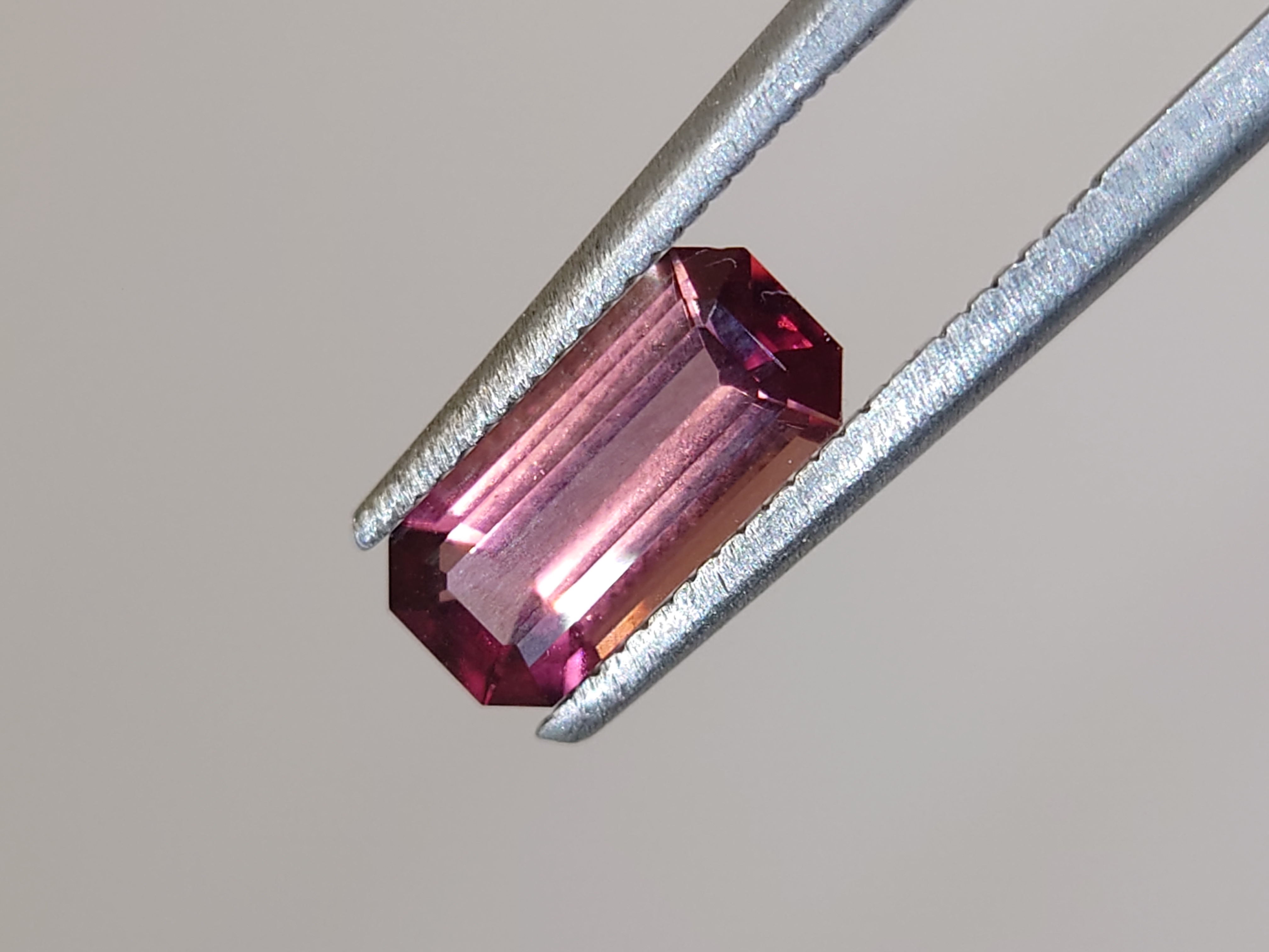 1.05 Ct. Emerald cut peach pink Tourmaline from Nigeria