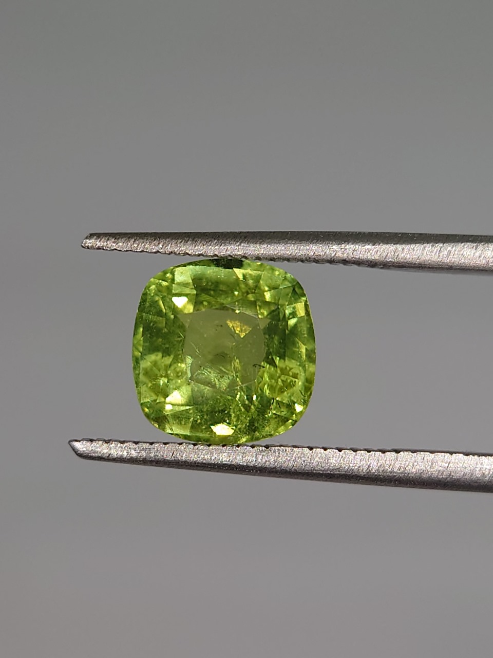 2.3ct Parrot Green Cushion Cut Tourmaline from Afghanistan