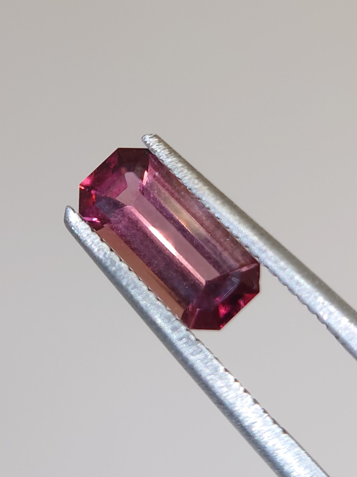 1.05ct Emerald cut peach pink Tourmaline from Nigeria
