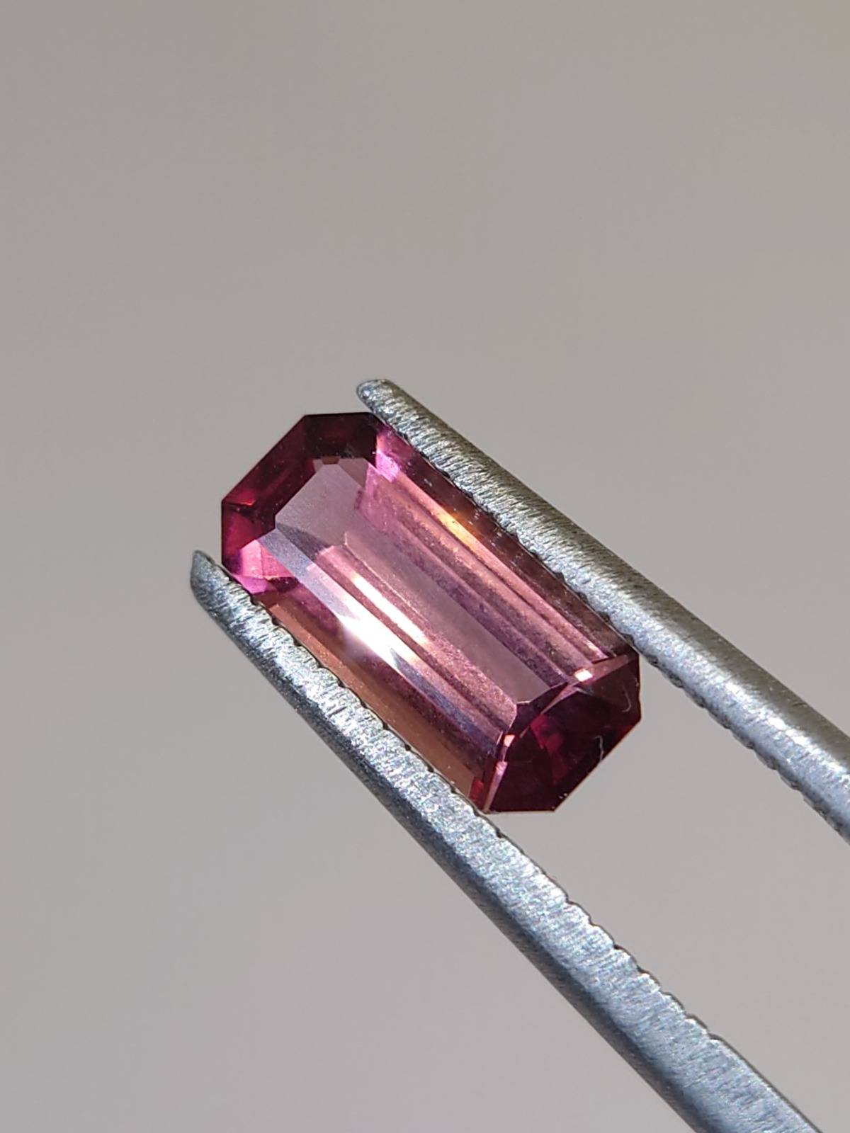 1.05ct Emerald cut peach pink Tourmaline from Nigeria