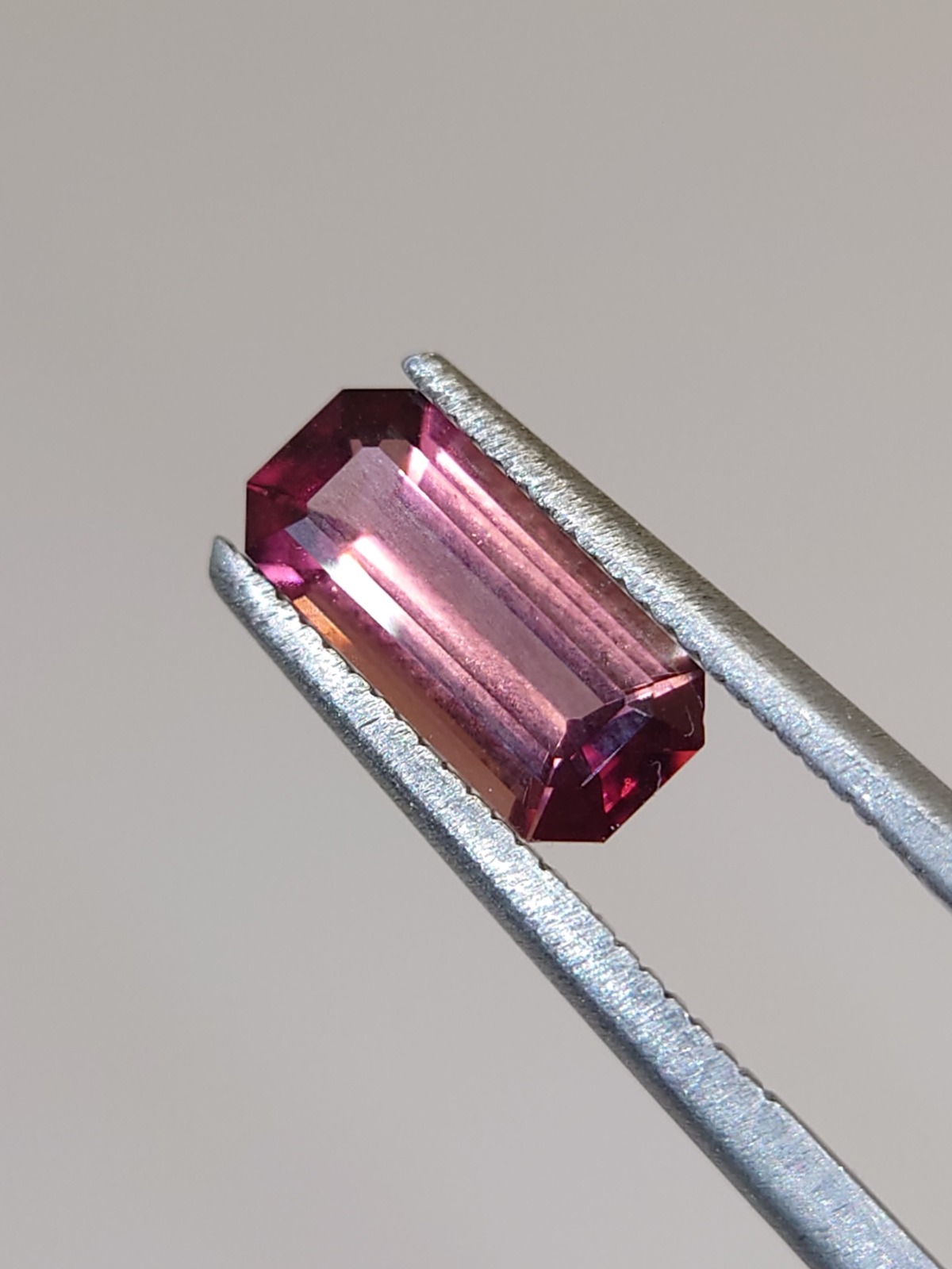 1.05ct Emerald cut peach pink Tourmaline from Nigeria